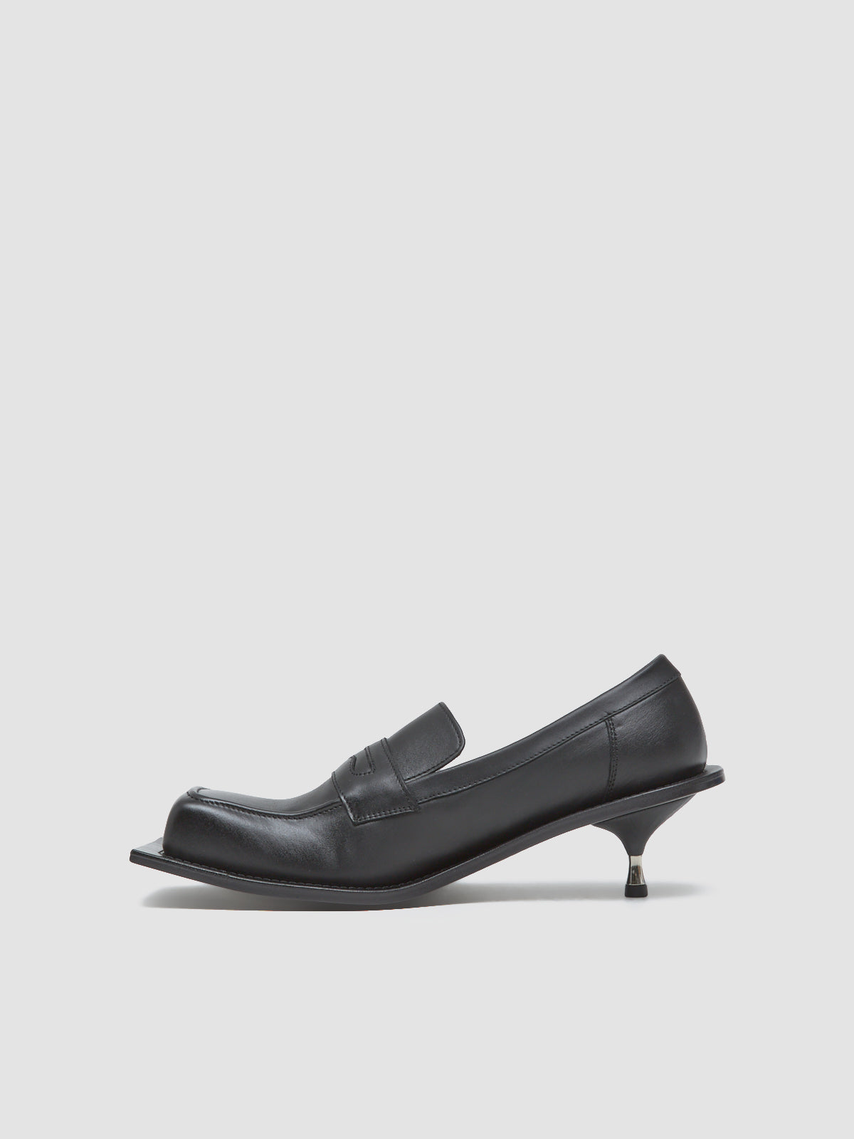 Barry Kitten Heel Loafers in Black