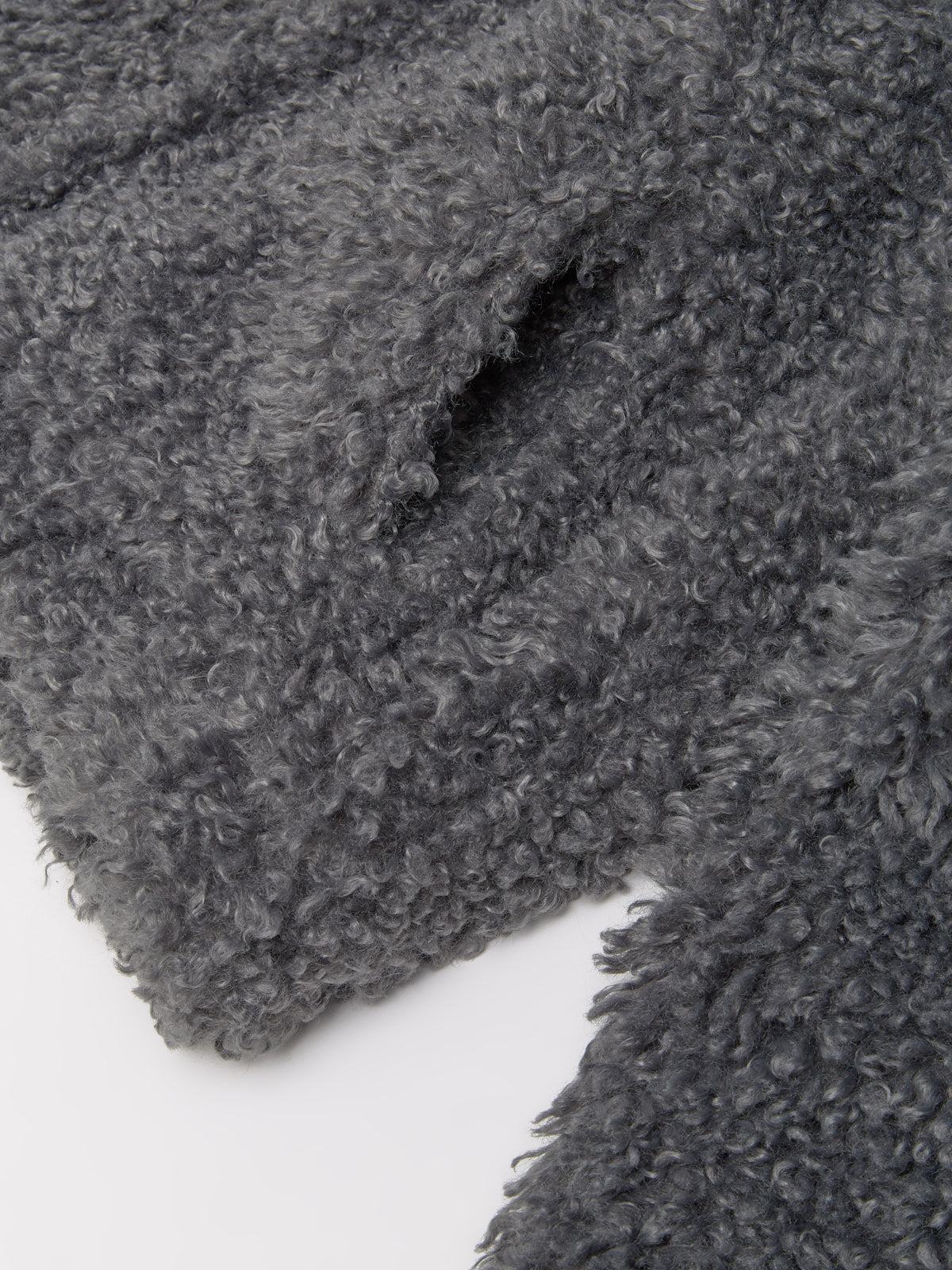 Fuzzy Zip-Up Jacket in Carbon Grey