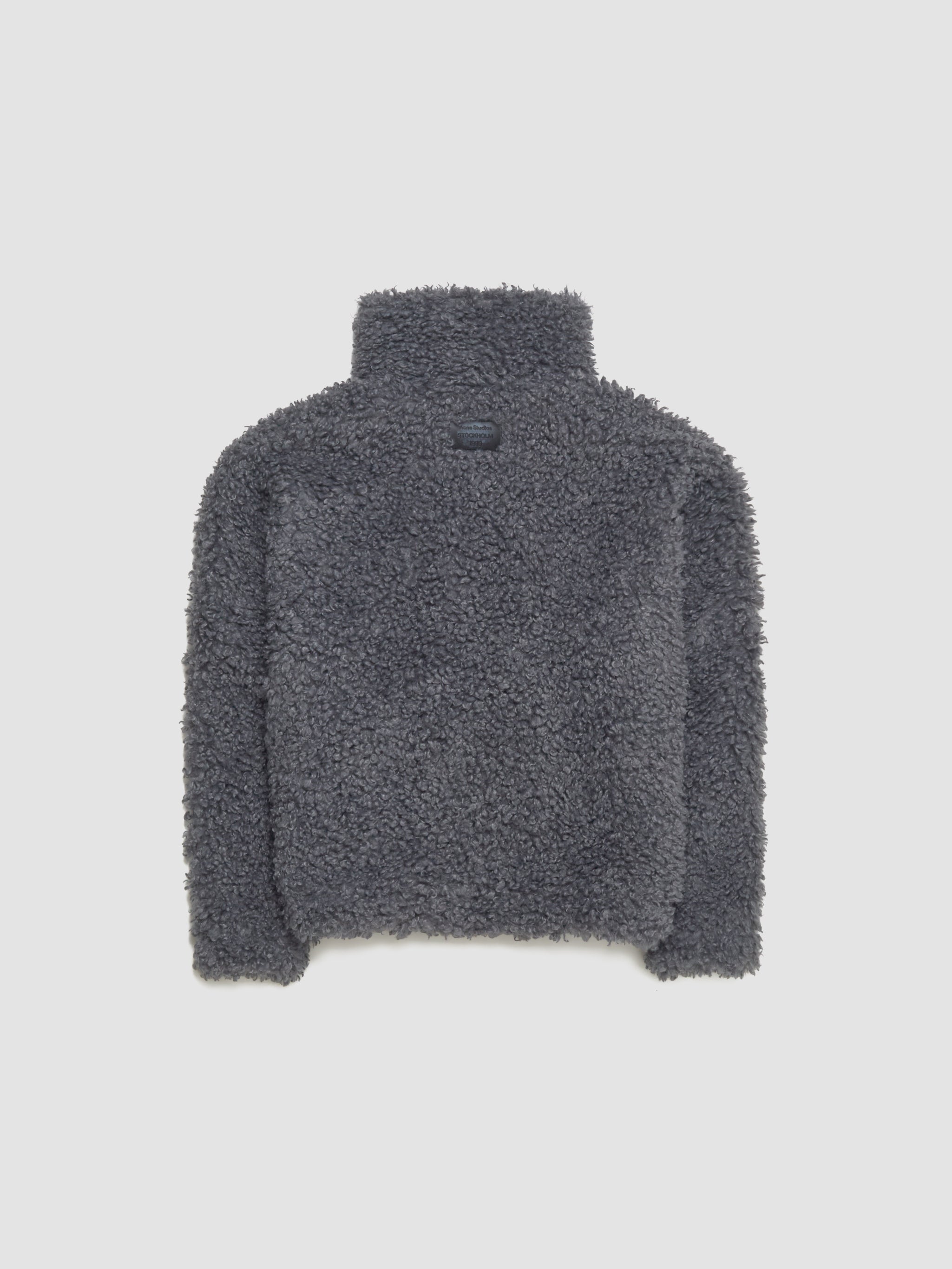 Fuzzy Zip-Up Jacket in Carbon Grey