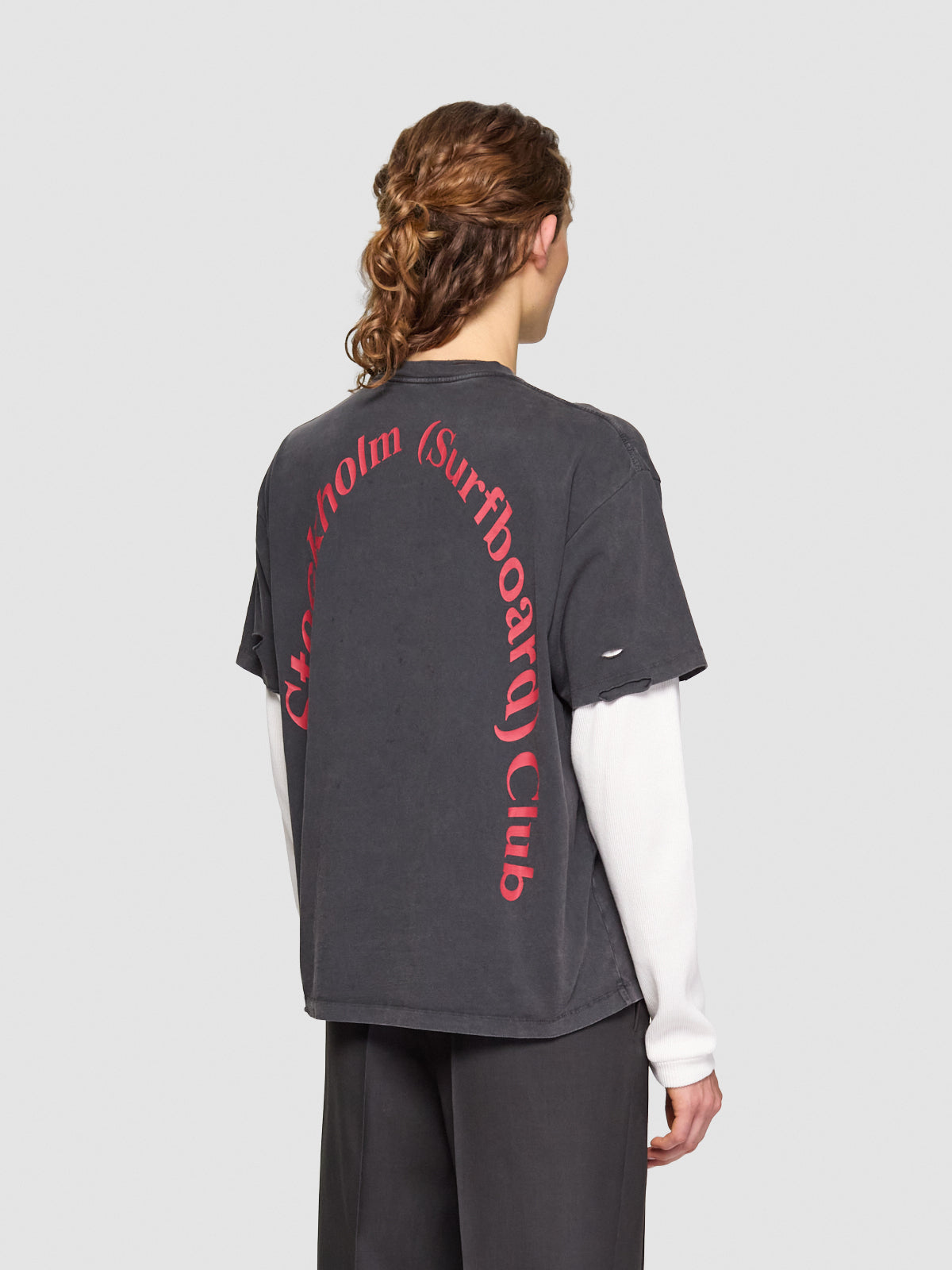 Back Logo Layered Longsleeve in Black