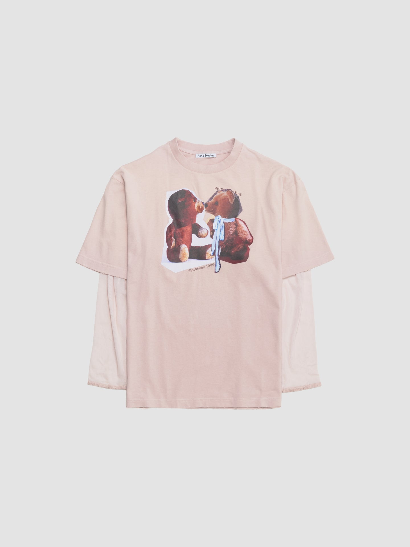 Layered Print T-Shirt in Violet Pink