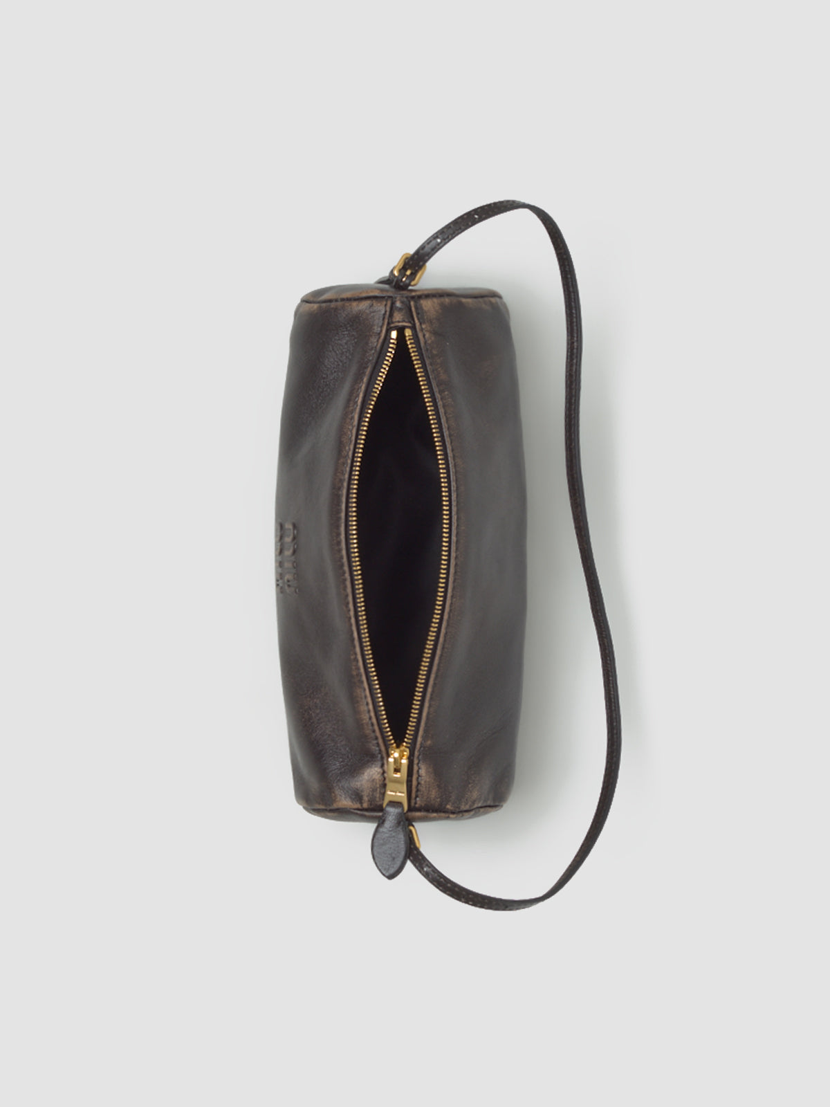 Nappa Leather Pouch in Coffee Brown