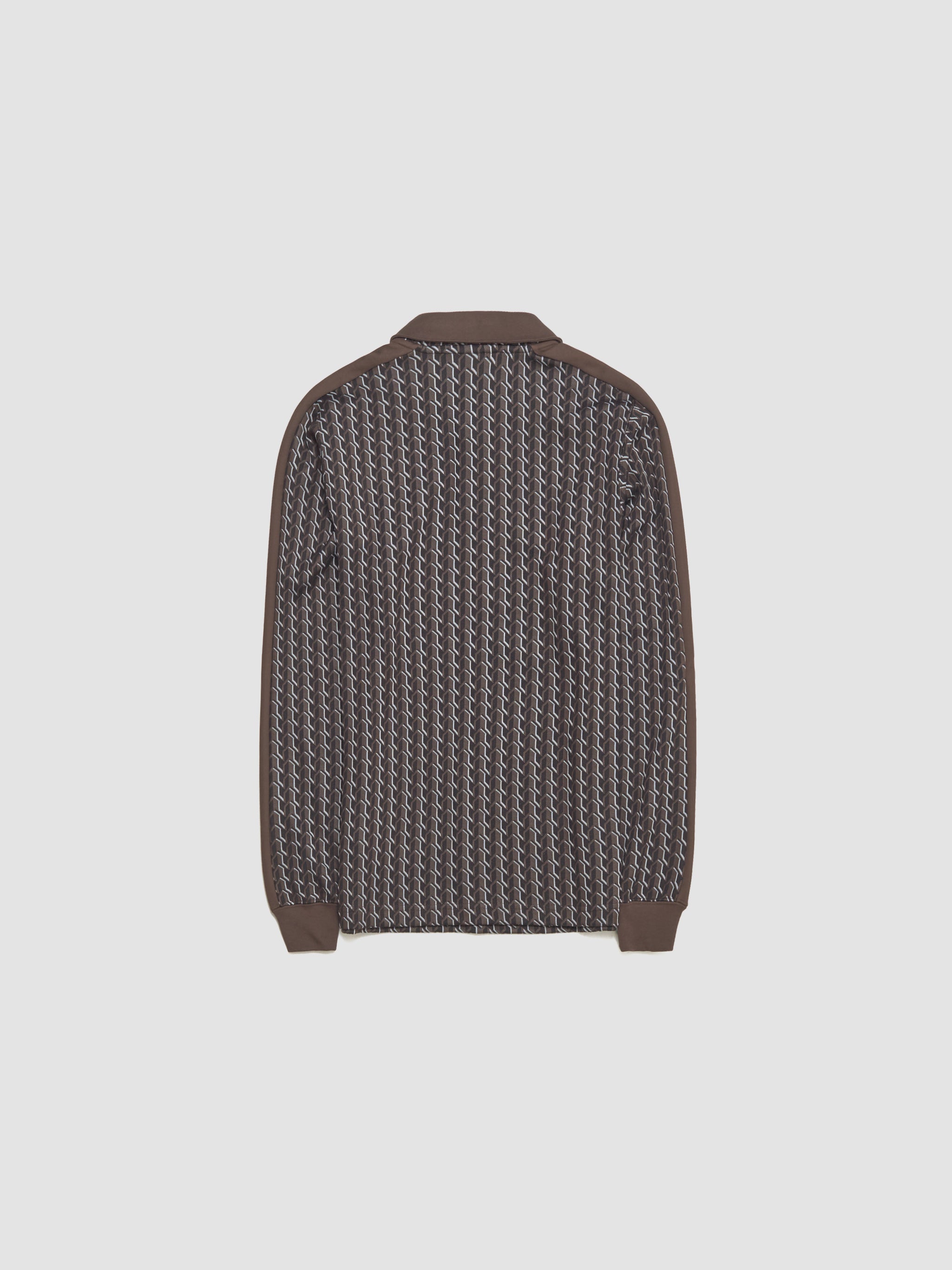 PUMA - x JJJJound T7 Long Sleeve Polo Top in Chocolate - 635538-52