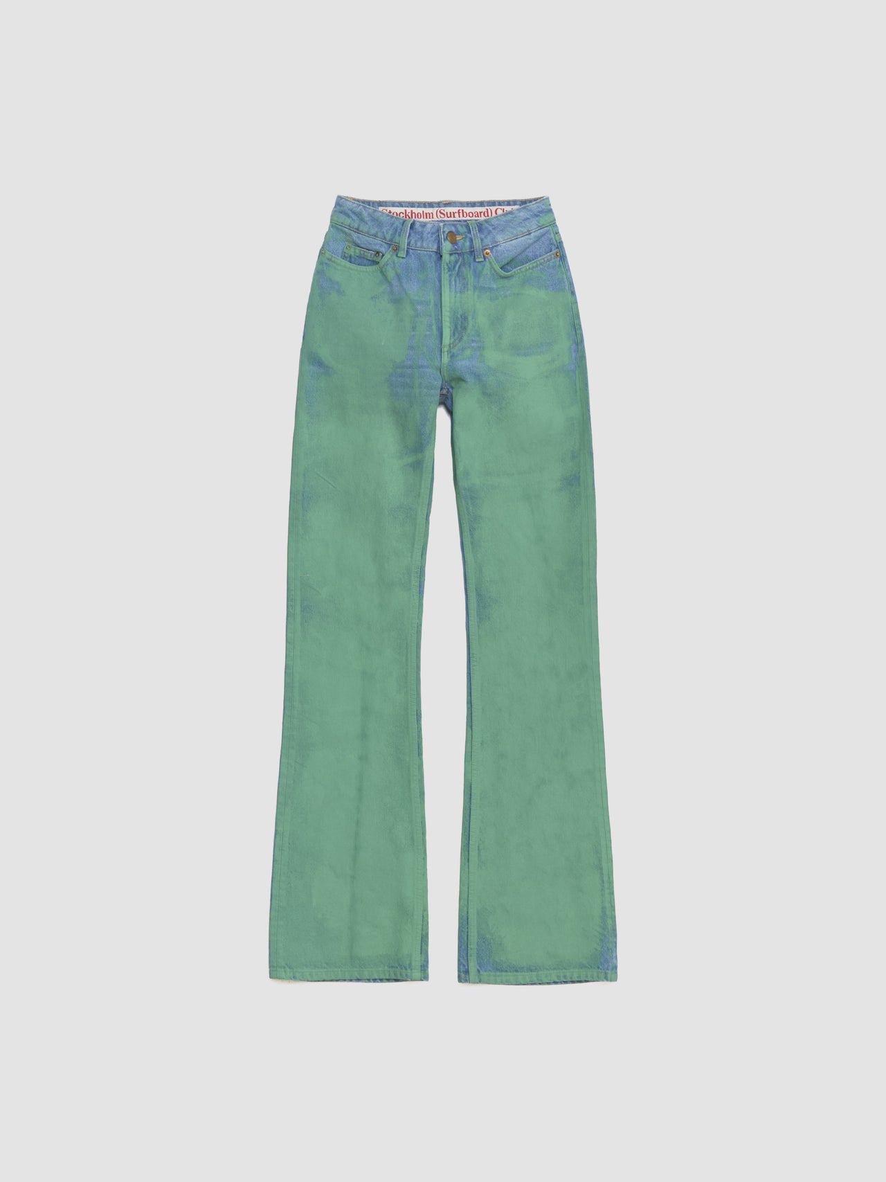 x Stockholm Surfboard Club Painted Bootcut Jeans in Green