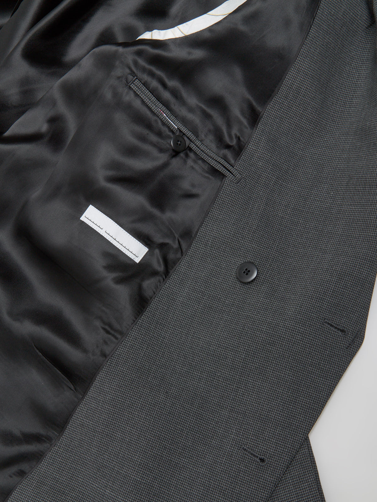 Houndstooth Double Breasted Suit Jacket in Dark Grey