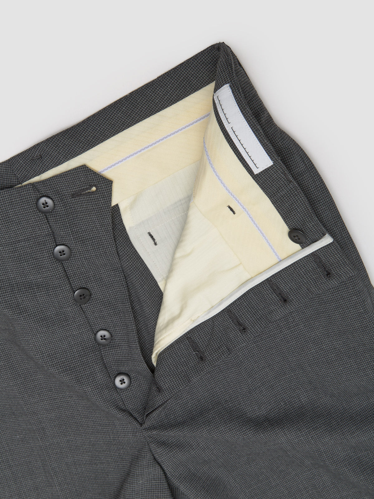 Houndstooth Large Suit Trousers in Dark Grey