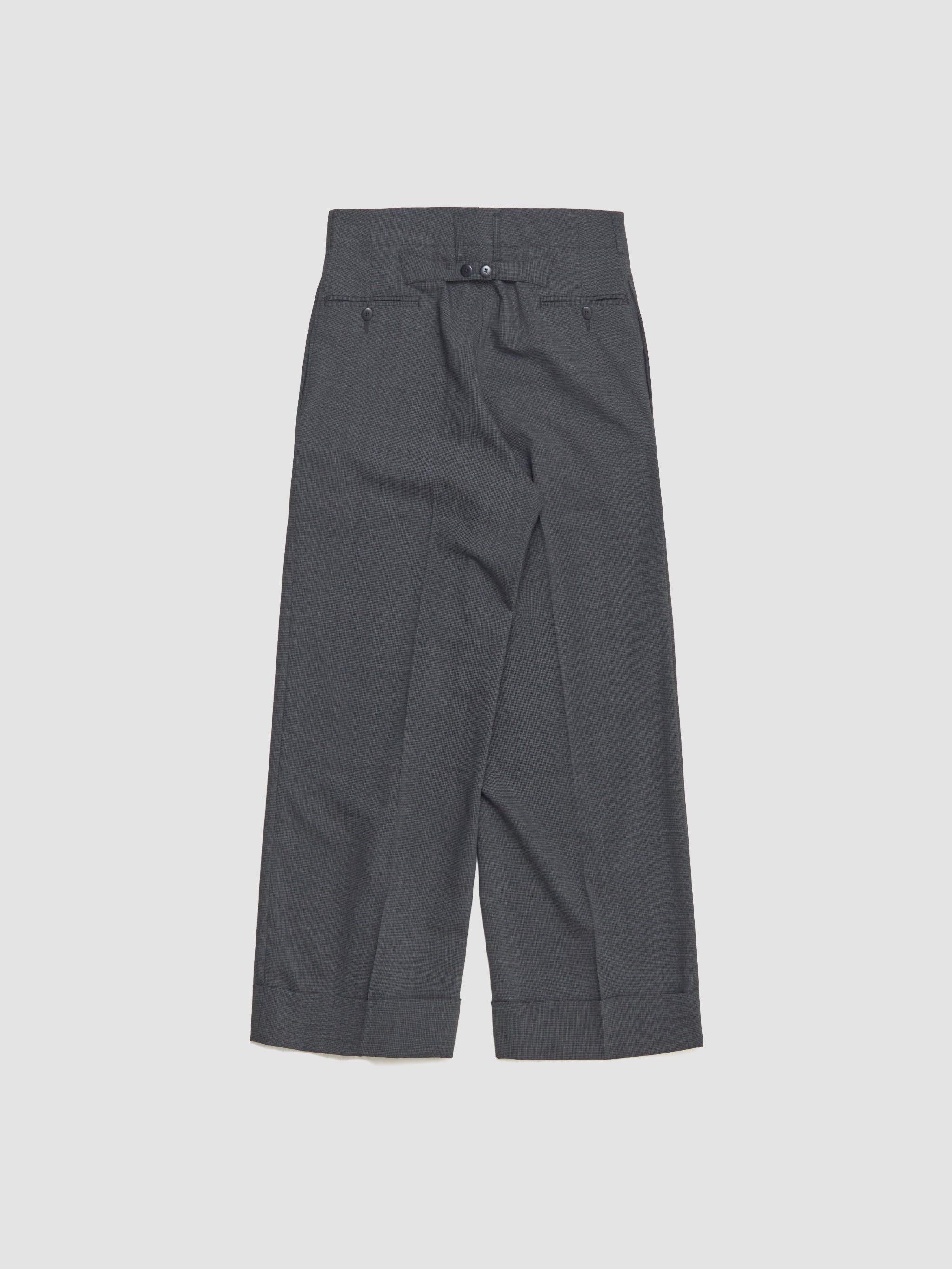 Houndstooth Large Suit Trousers in Dark Grey