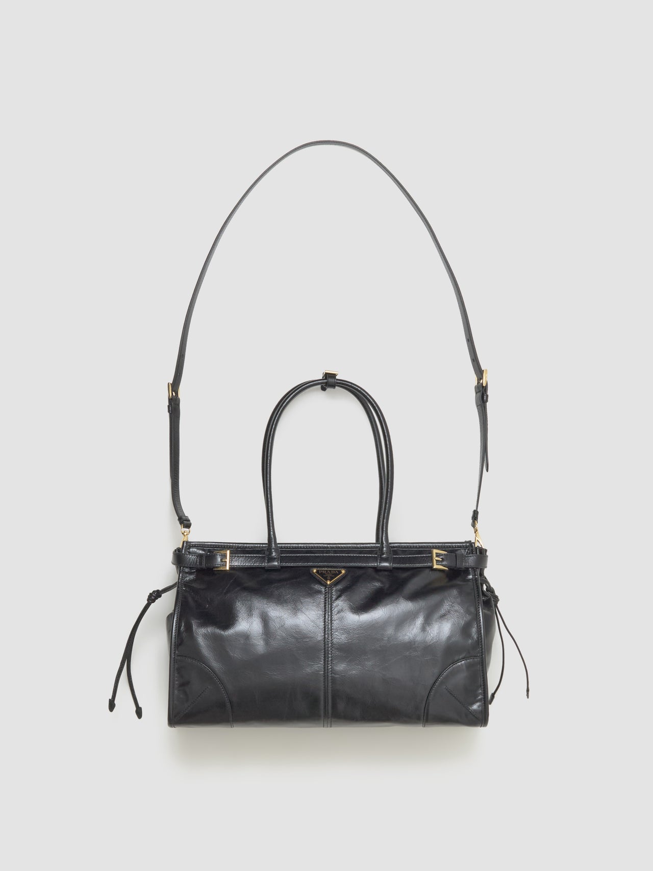 Bonnie Large Leather Handbag in Black