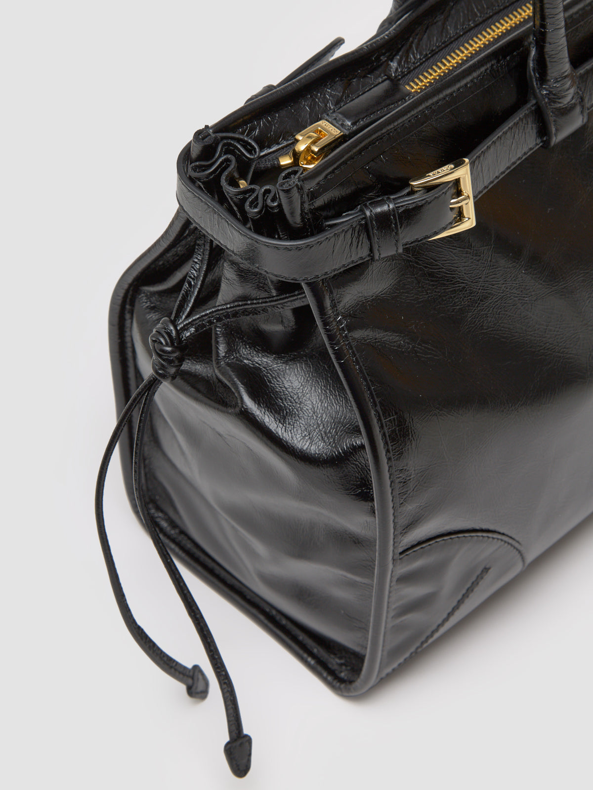 Bonnie Large Leather Handbag in Black