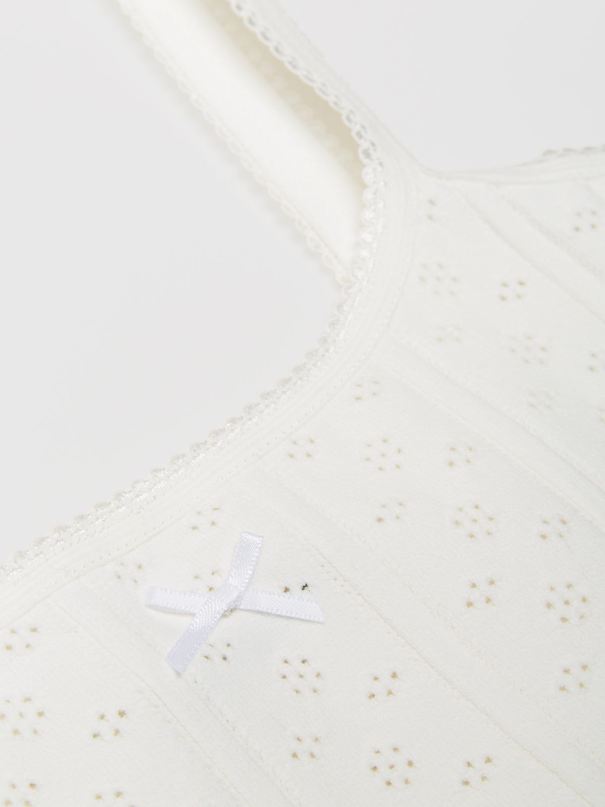 Pointelle Tank Top in Off-White