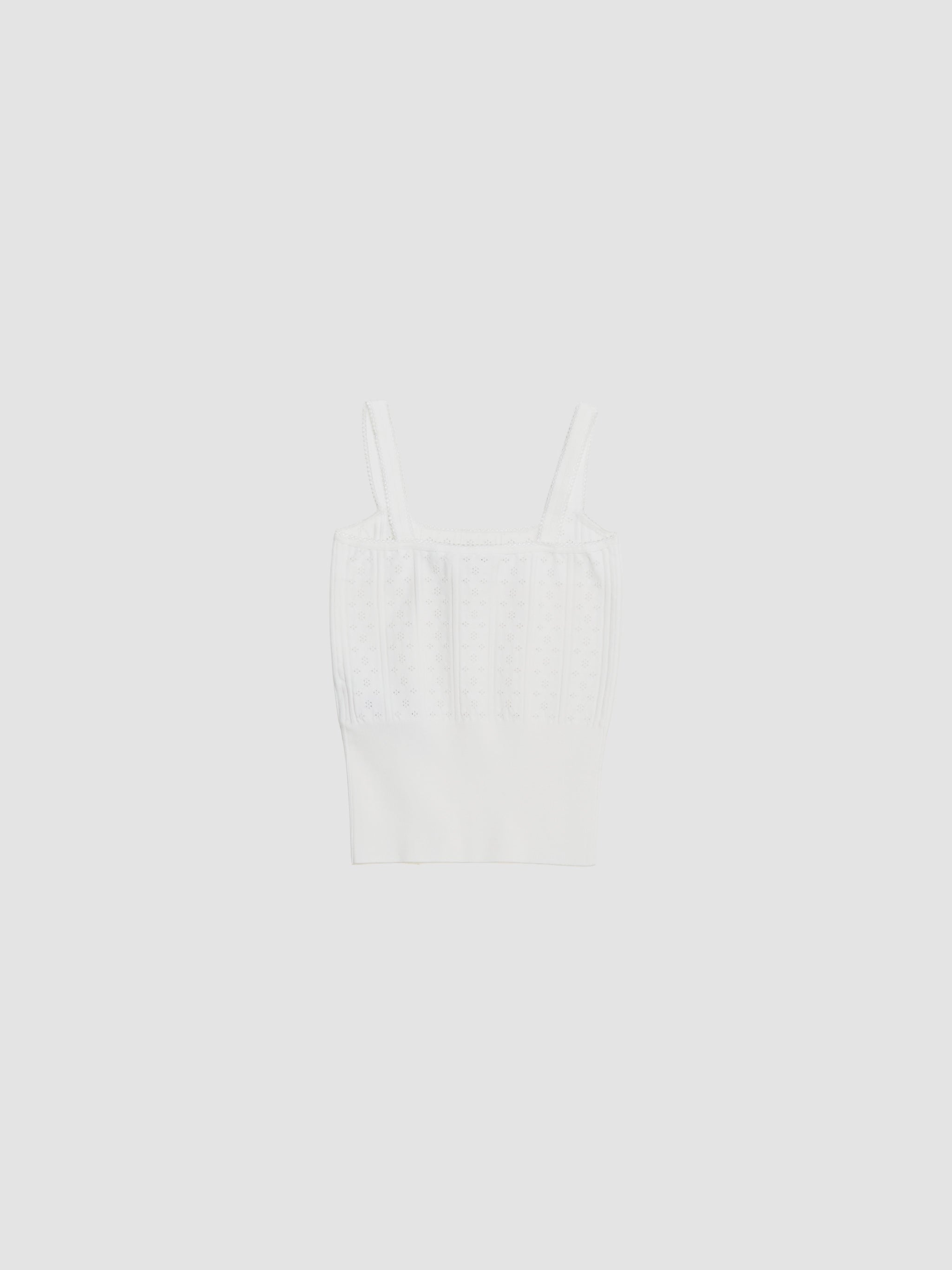 Pointelle Tank Top in Off-White