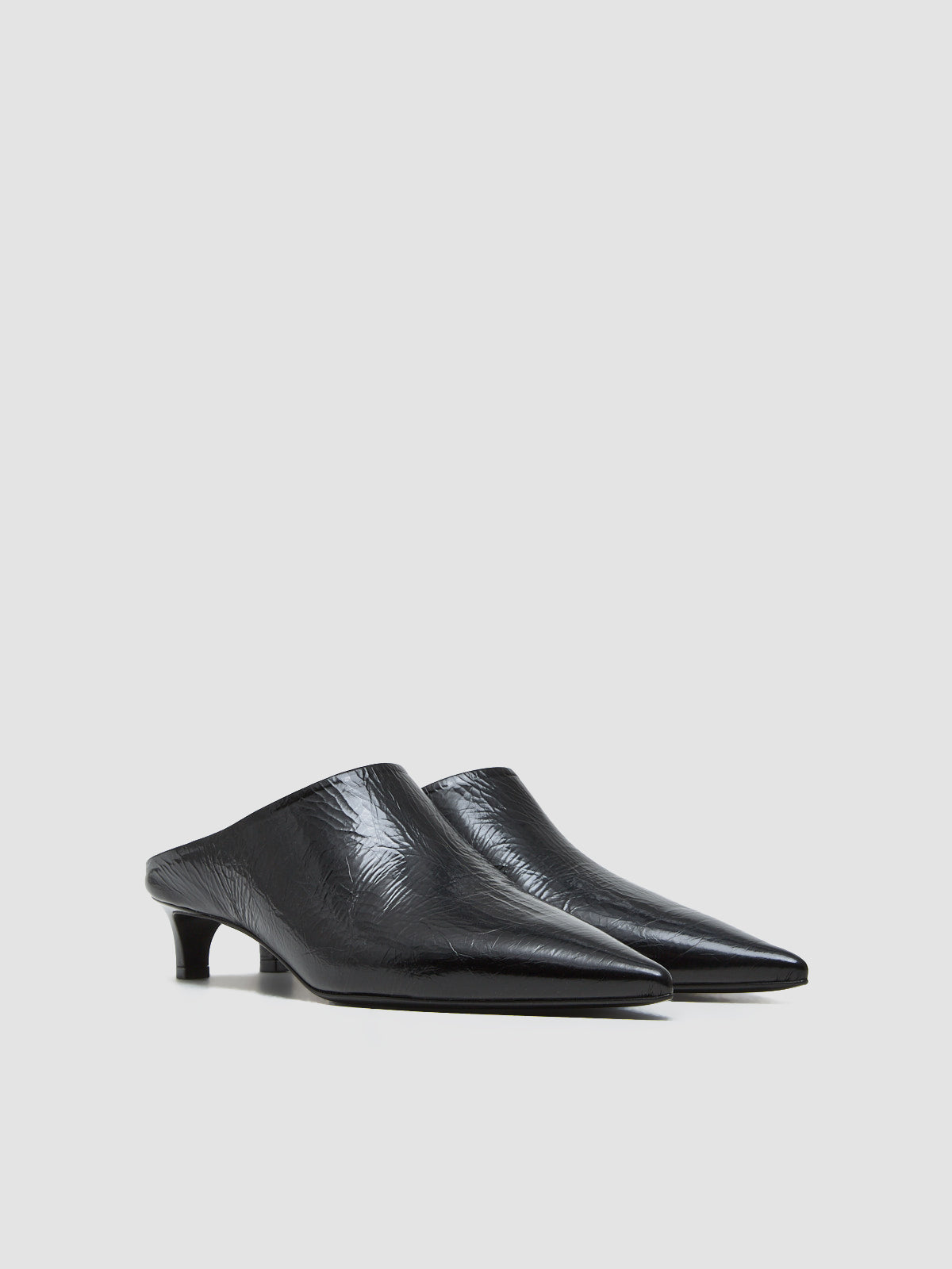 Heeled Mules in Black