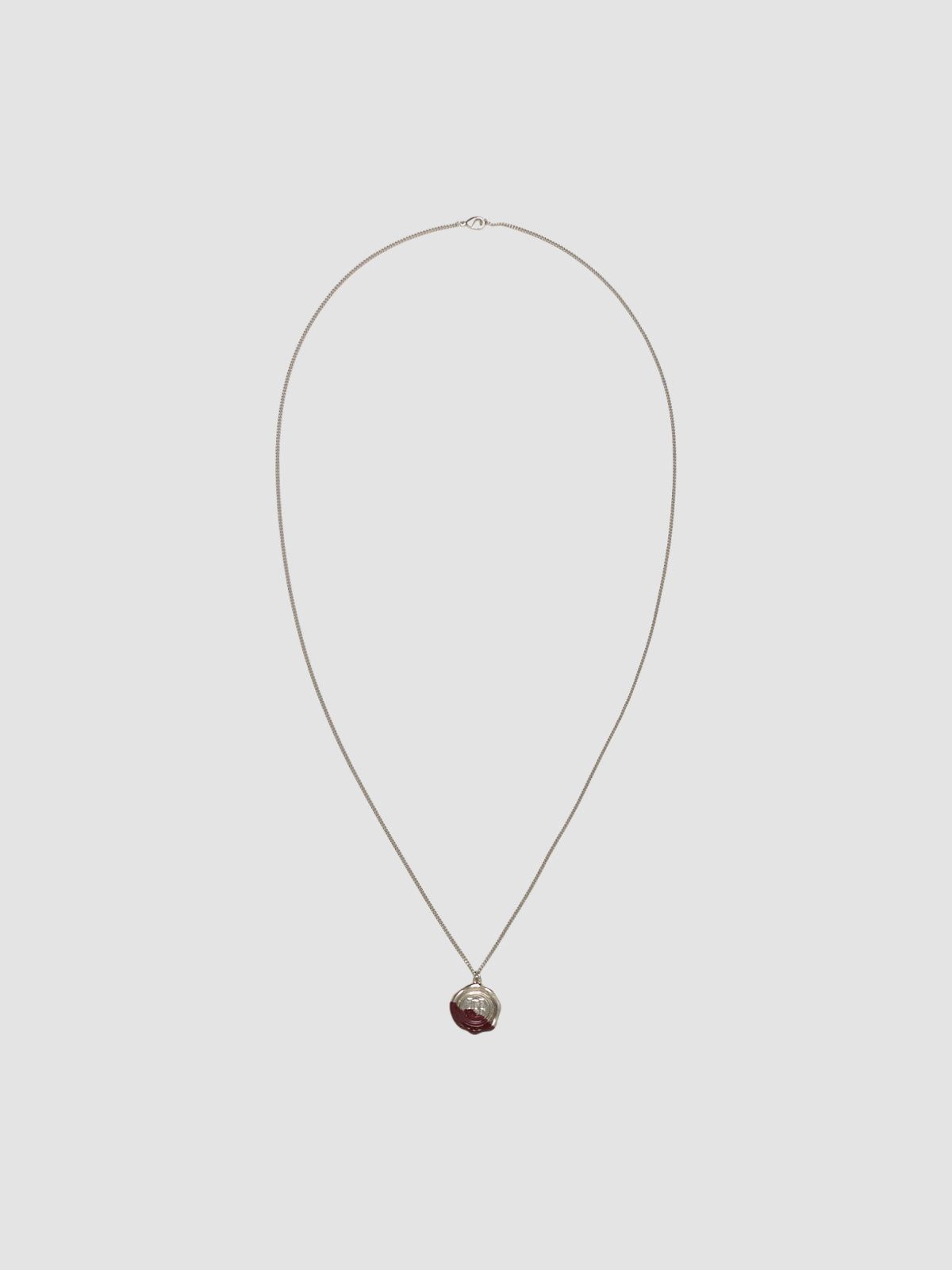 Wax Seal Pendant in Silver & Burgundy