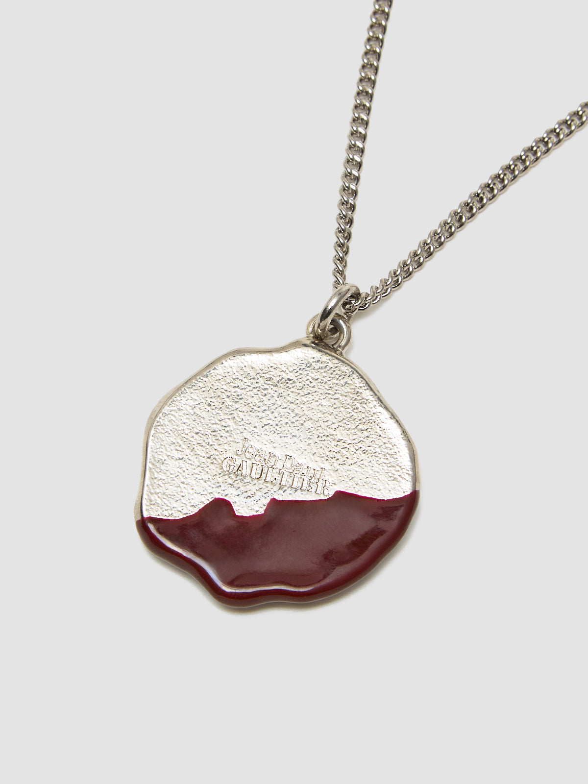 Wax Seal Pendant in Silver & Burgundy