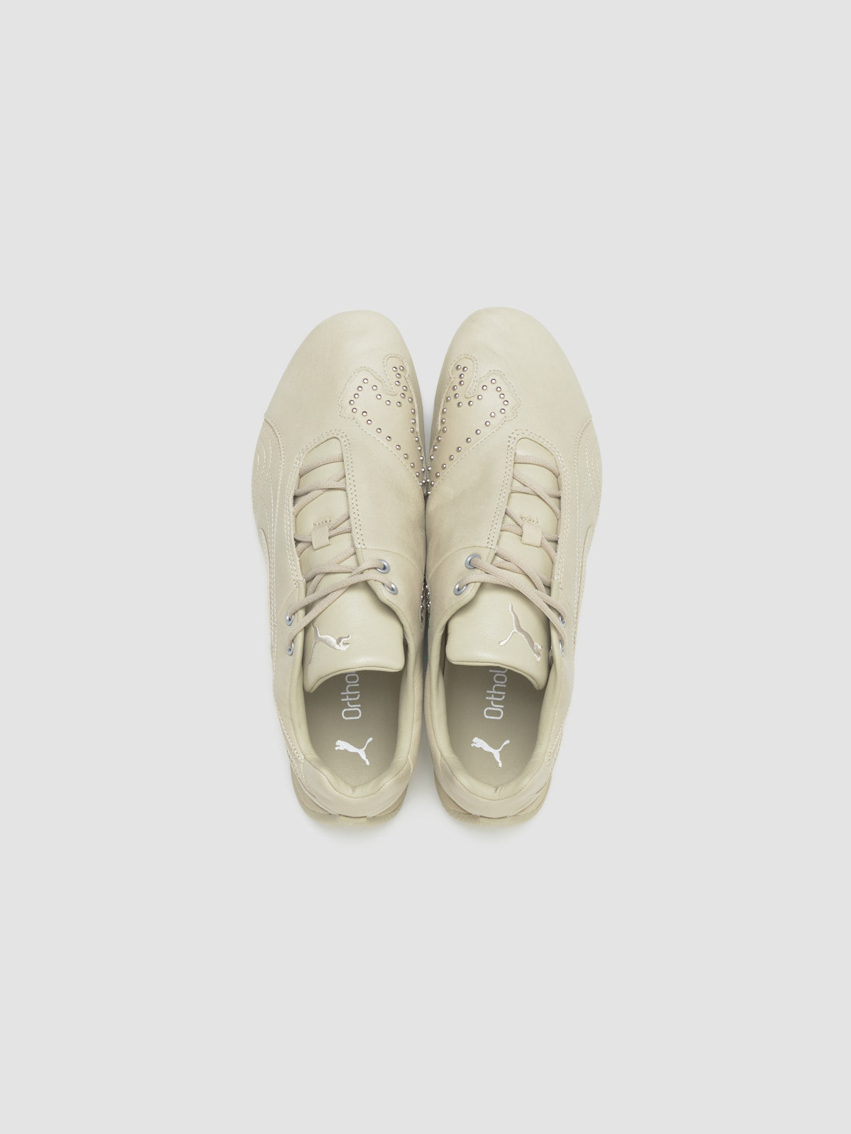 Future Cat Studs Sneaker in Frosted Ivory & Silver