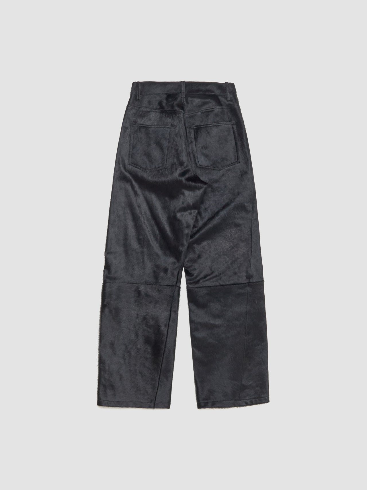 Wide Twist Cow Hide Pants in Black