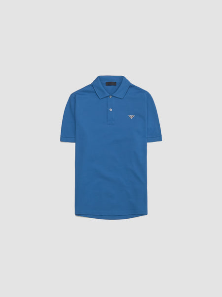 Prada - Piqué Polo Shirt in Baby Blue - UJN444_1867_F0076 – Voo Store