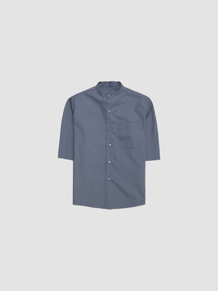Prada - Cotton Blend Short-Sleeved Shirt in Blue