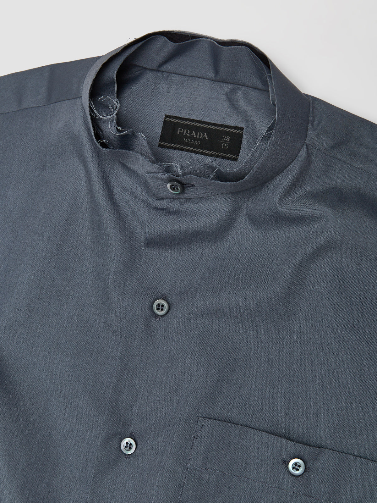 Cotton Blend Short-Sleeved Shirt in Blue