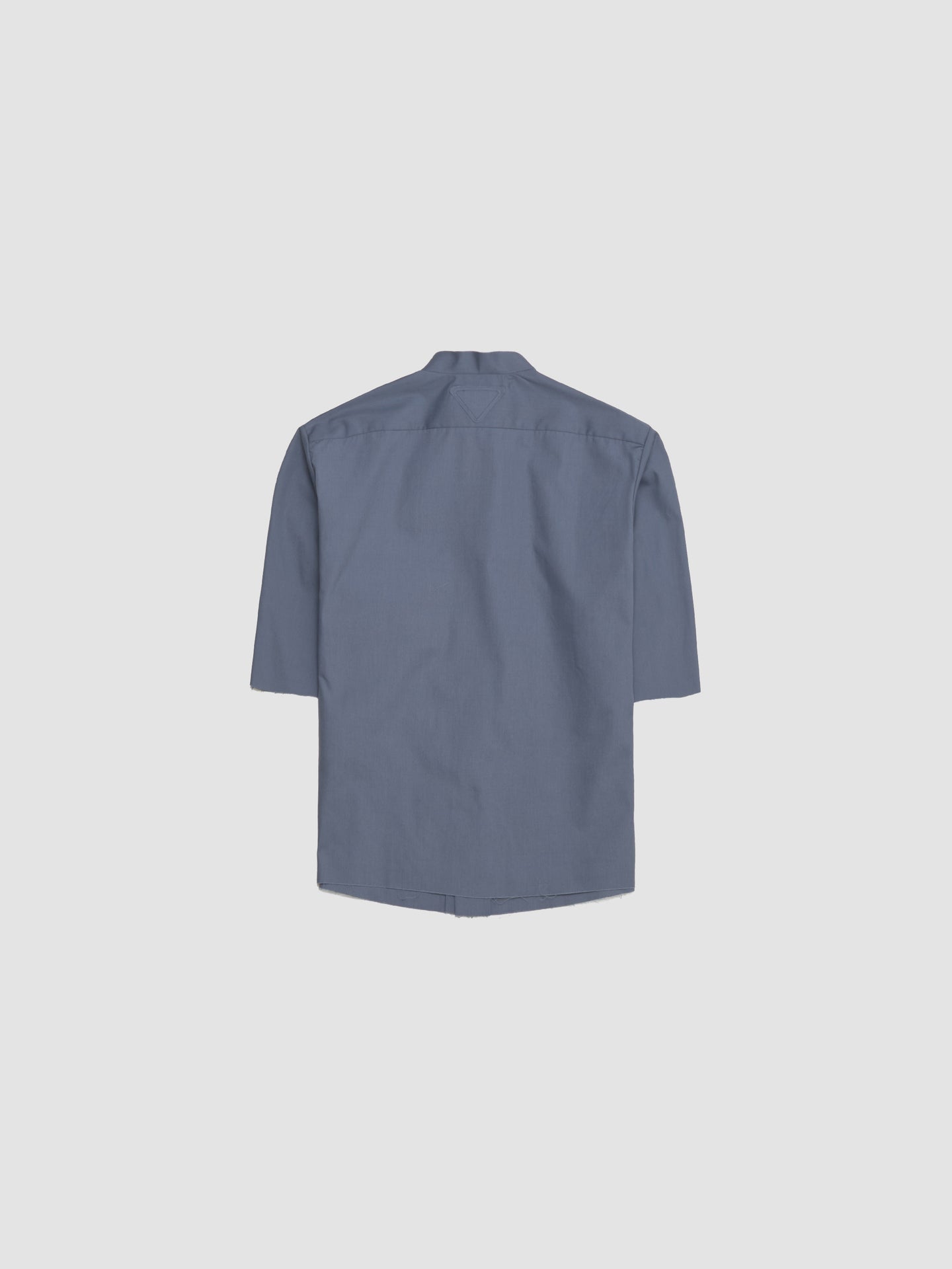 Cotton Blend Short-Sleeved Shirt in Blue