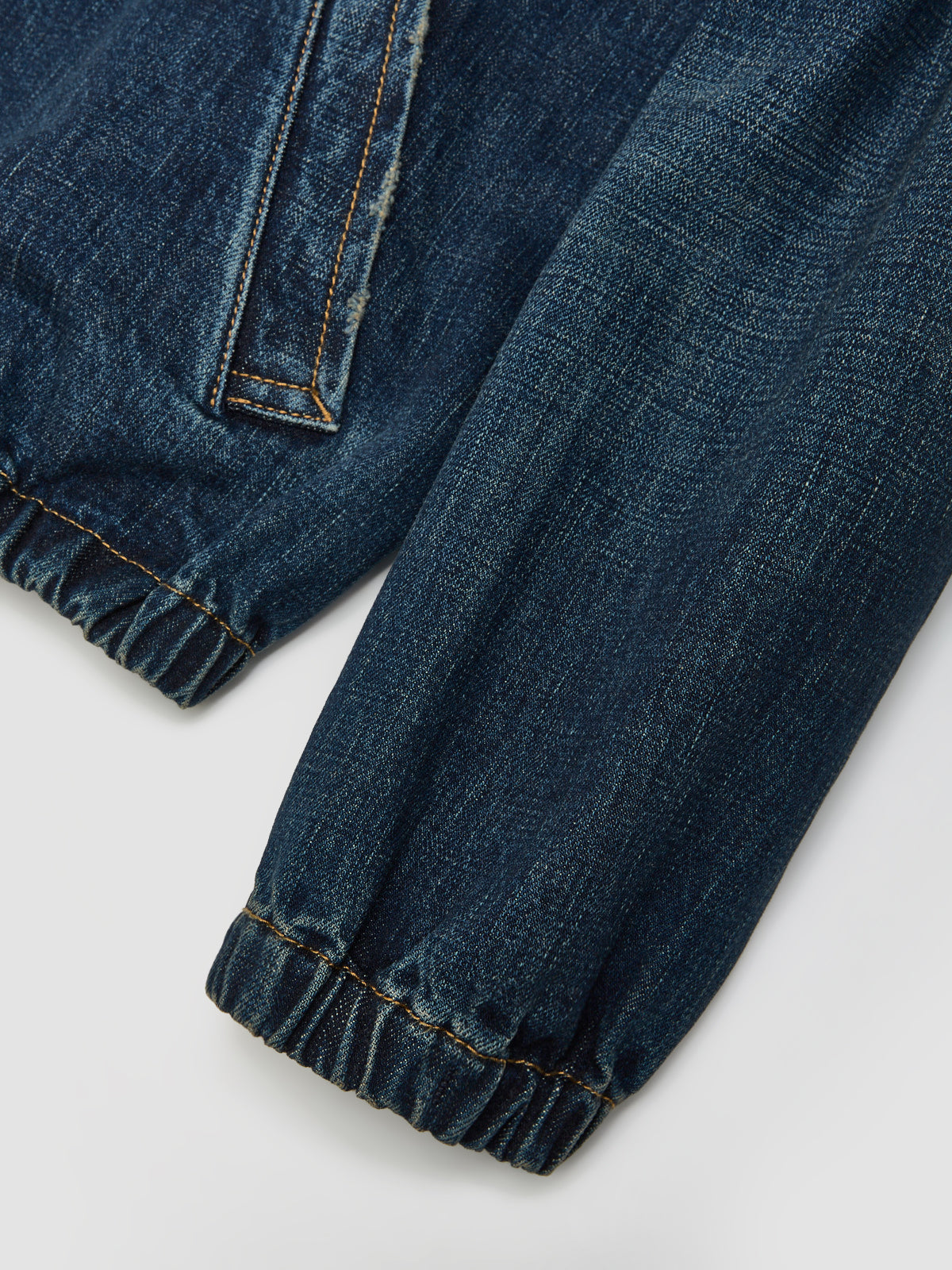 Washed Denim Blouson Jacket in Blue