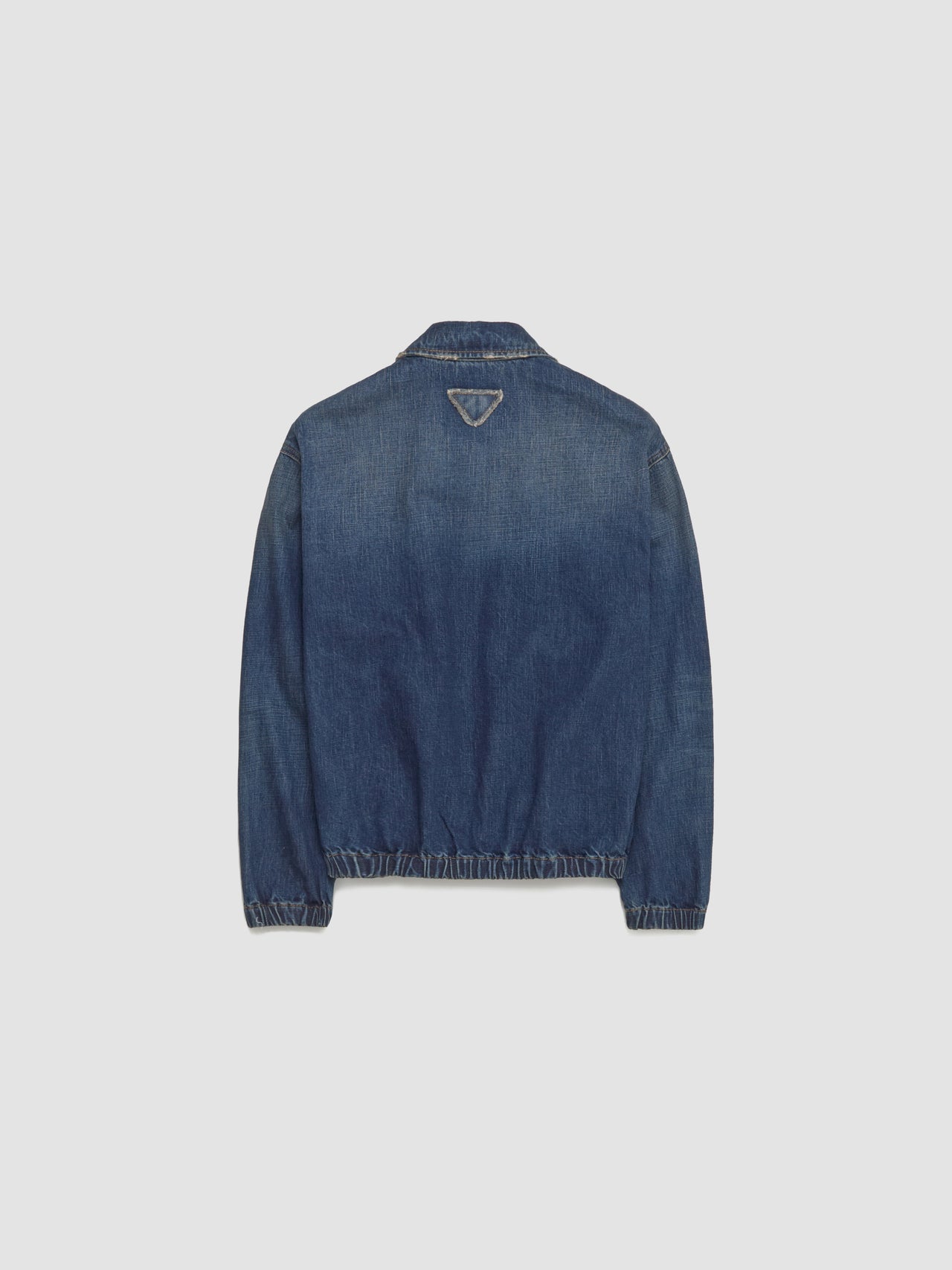 Washed Denim Blouson Jacket in Blue