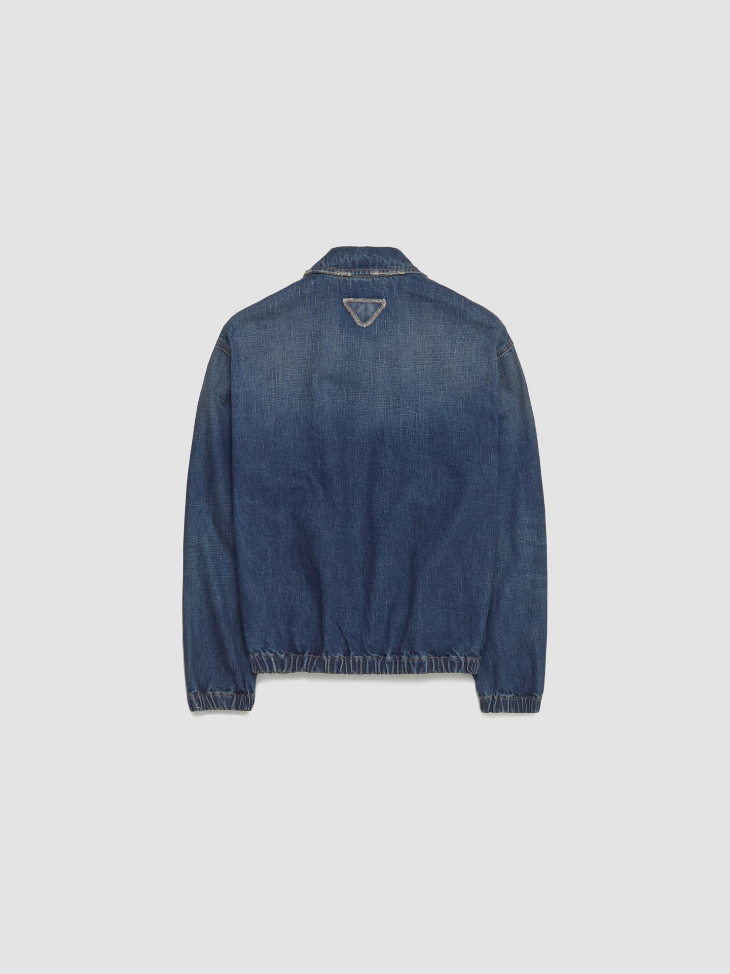 Washed Denim Blouson Jacket in Blue