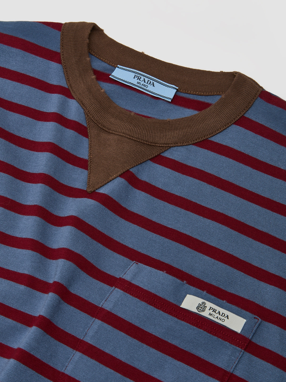 Striped Jersey Oversized T-Shirt in Blue & Dark Red