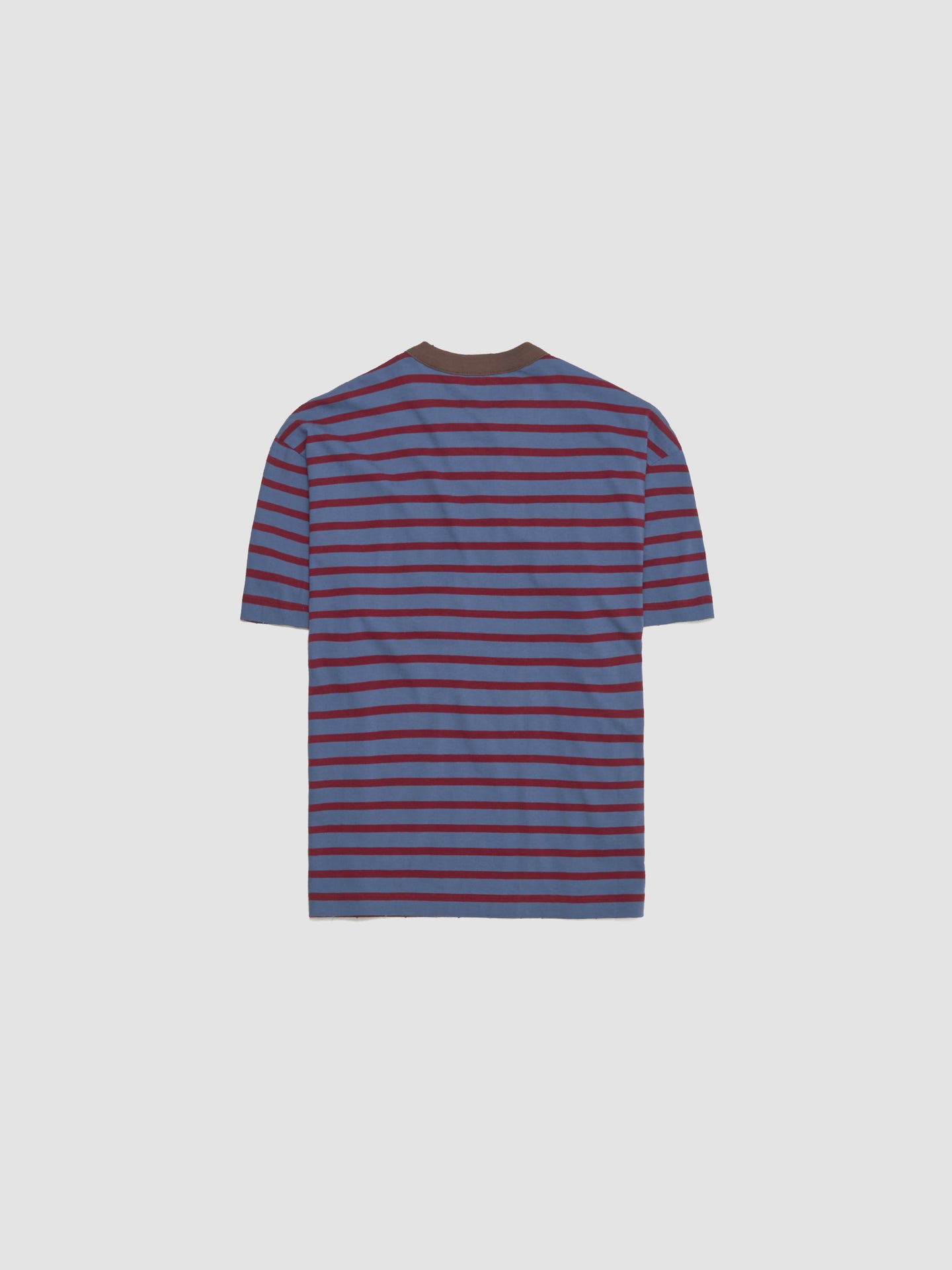 Striped Jersey Oversized T-Shirt in Blue & Dark Red