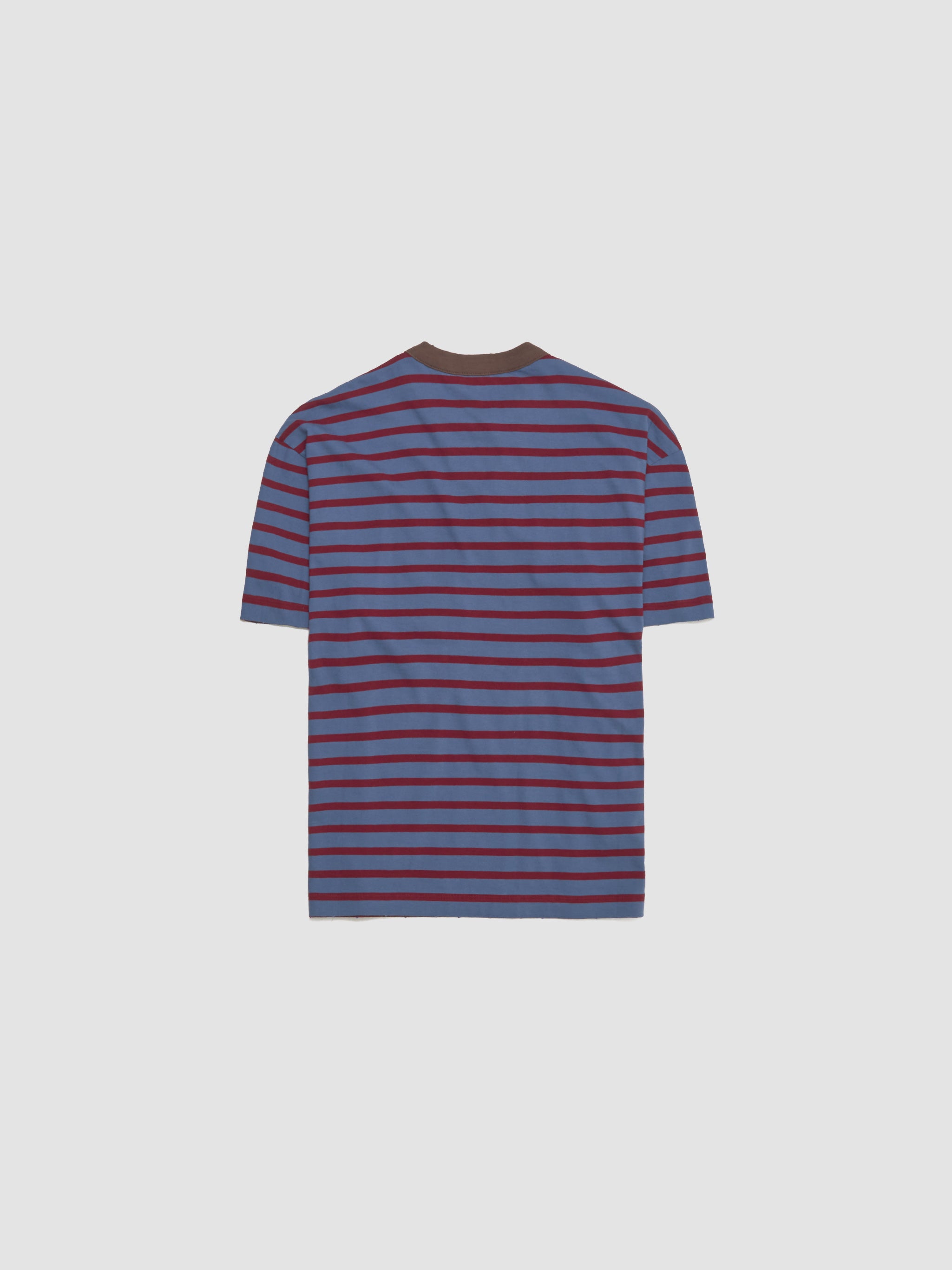 Striped Jersey Oversized T-Shirt in Blue & Dark Red