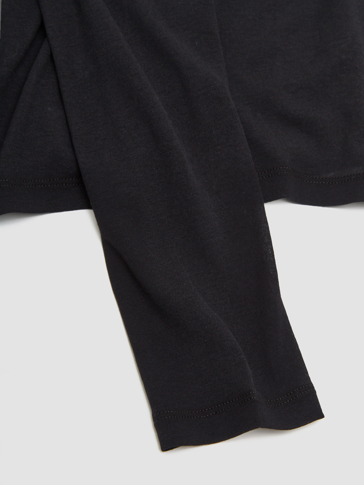 Long-Sleeved Ribbed Jersey T-Shirt in Black