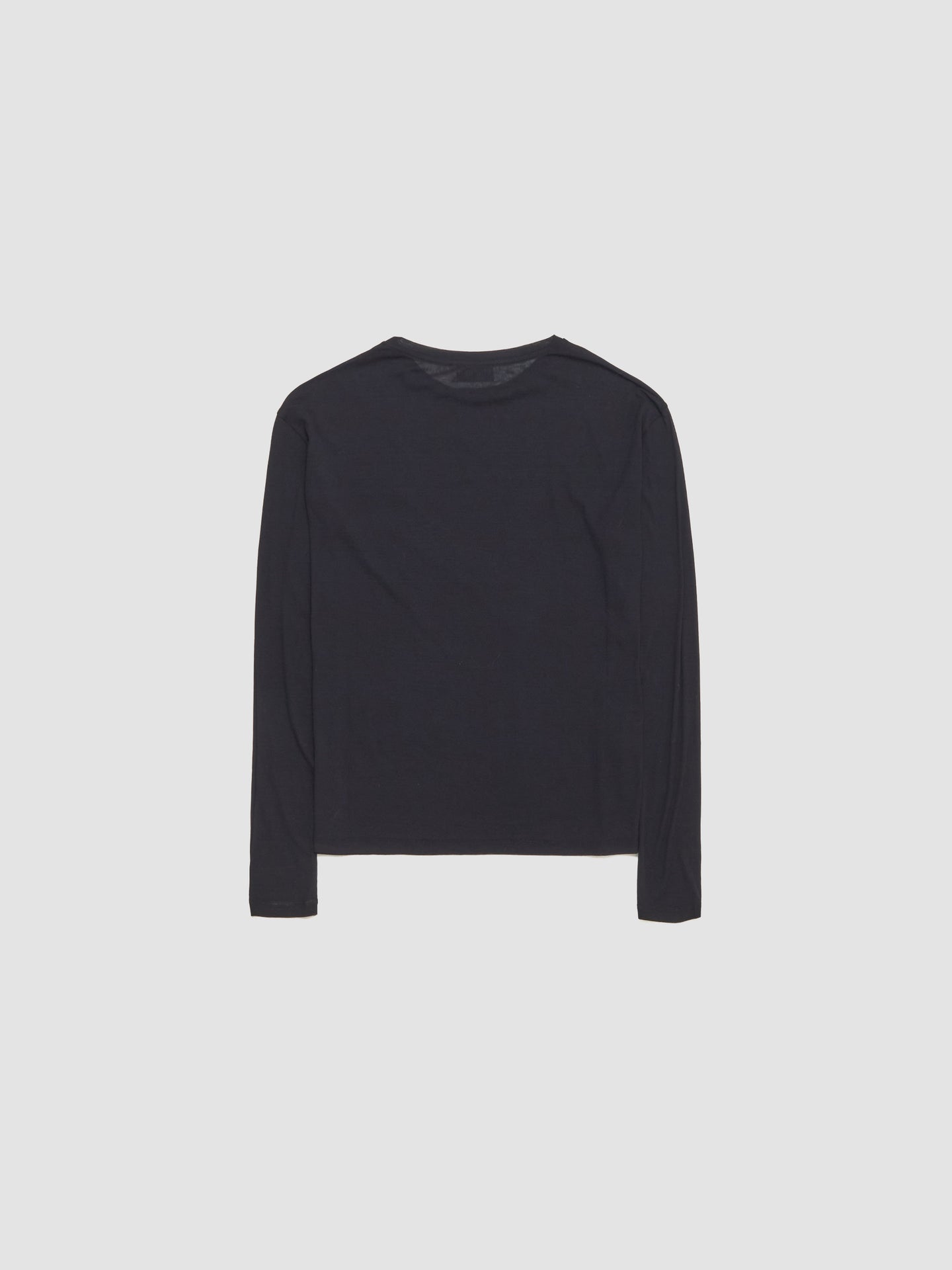 Long-Sleeved Ribbed Jersey T-Shirt in Black