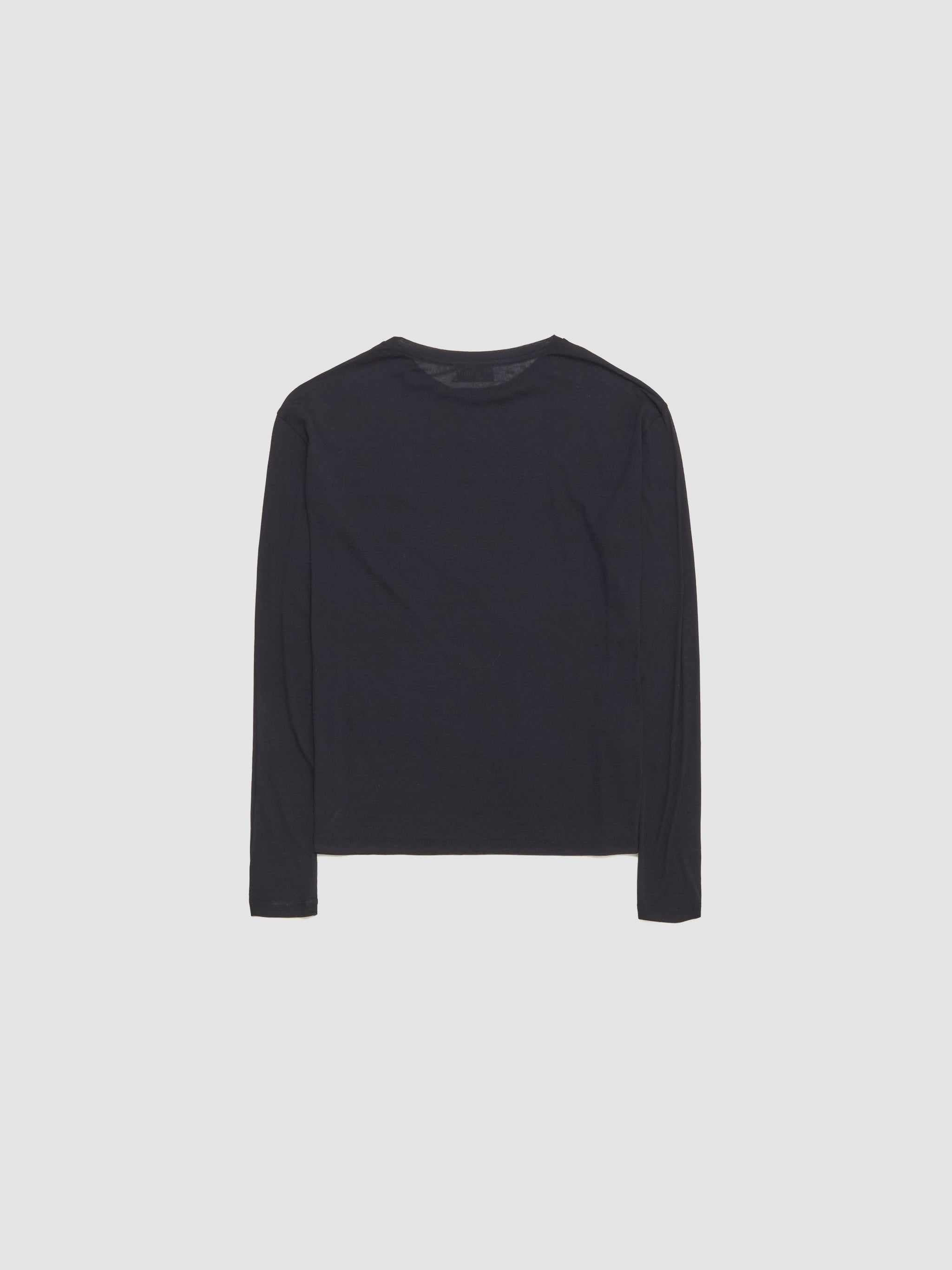 Long-Sleeved Ribbed Jersey T-Shirt in Black