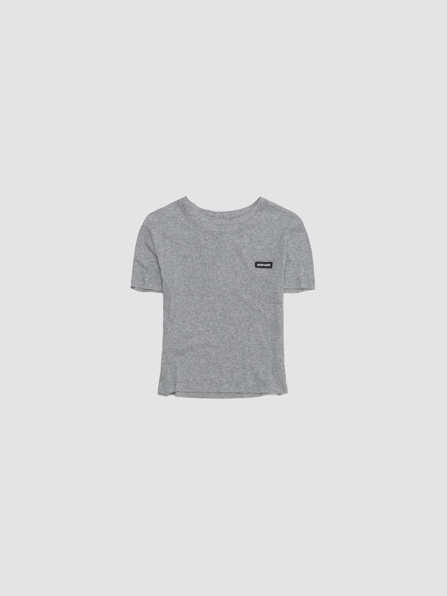 Ribbed Jersey T-Shirt in Grey