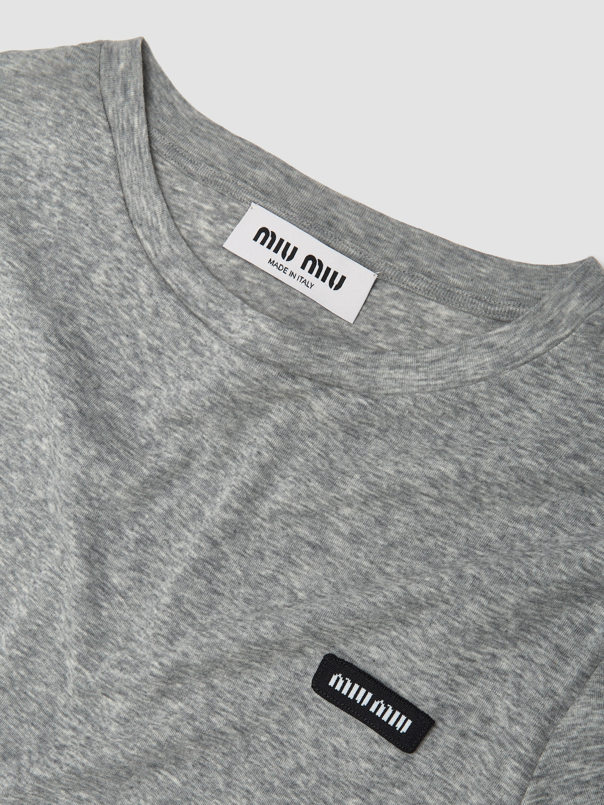 Ribbed Jersey T-Shirt in Grey