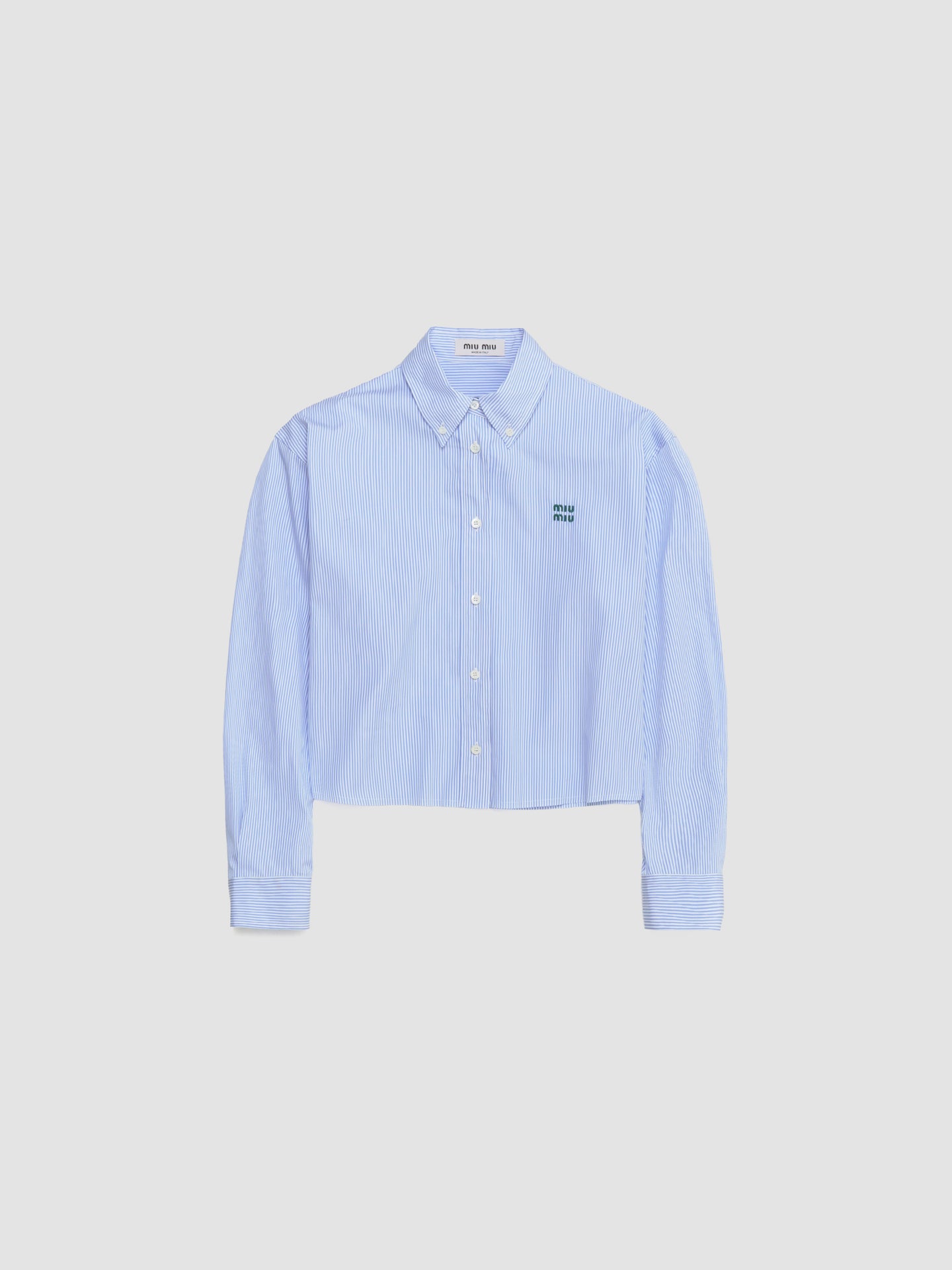Poplin Shirt in White & Light Blue