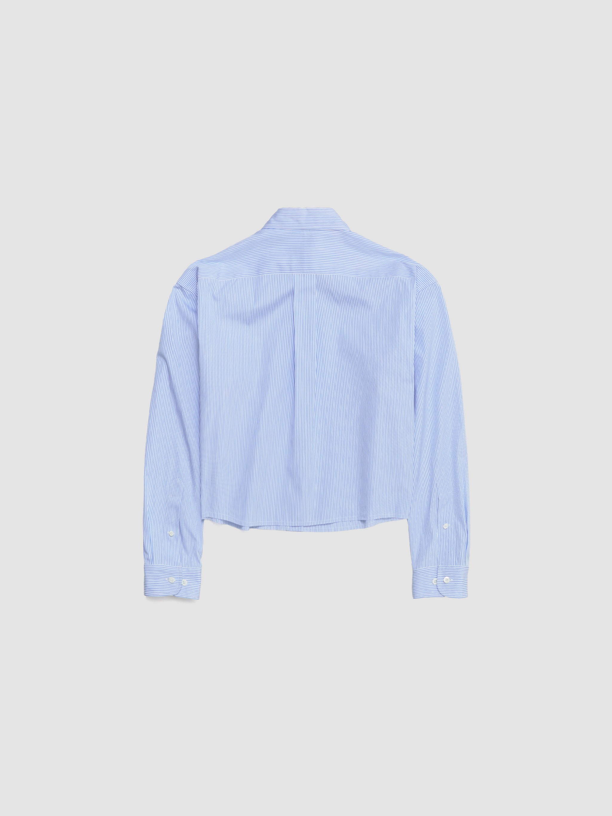 Poplin Shirt in White & Light Blue