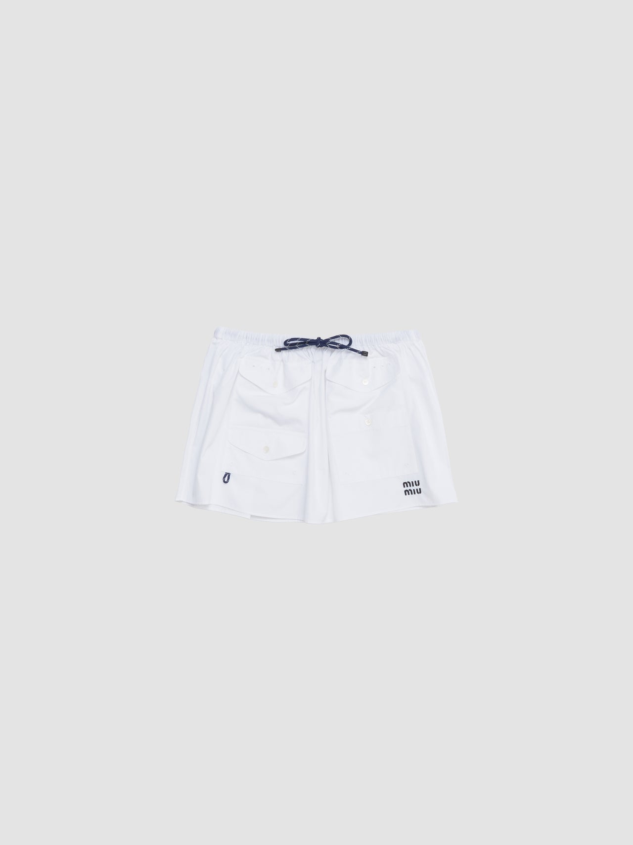 Mini Poplin Skirt in White