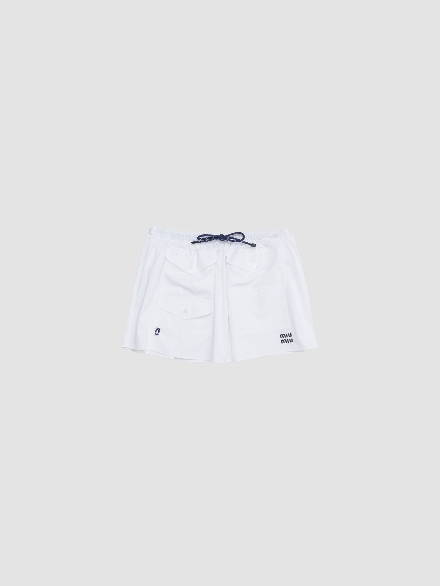 Mini Poplin Skirt in White