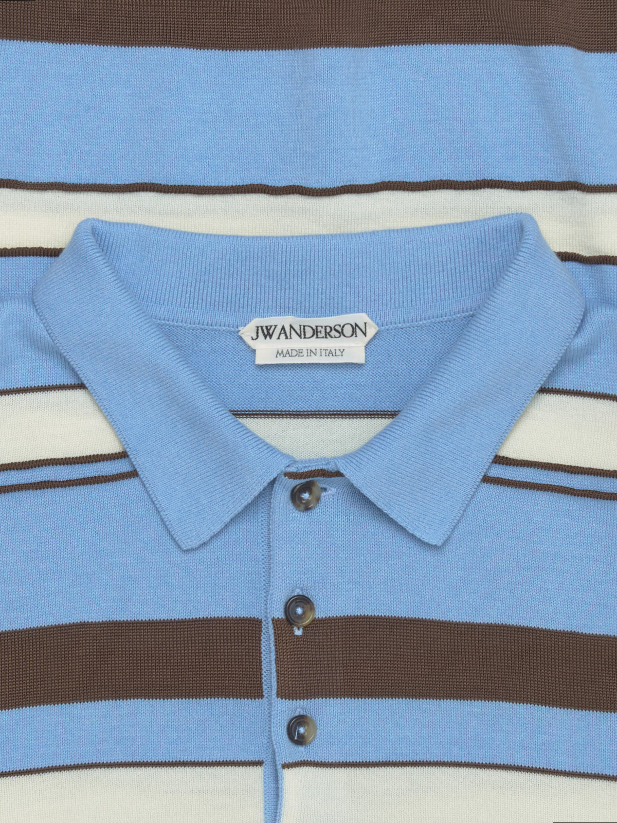 Knitted Rugby Polo in Misty Blue