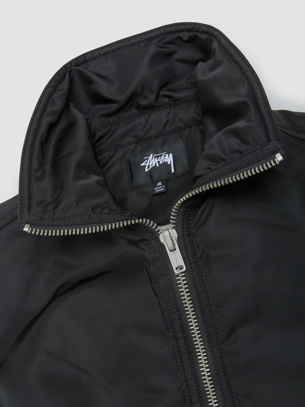 Pile Lined Zip Jacket in Black