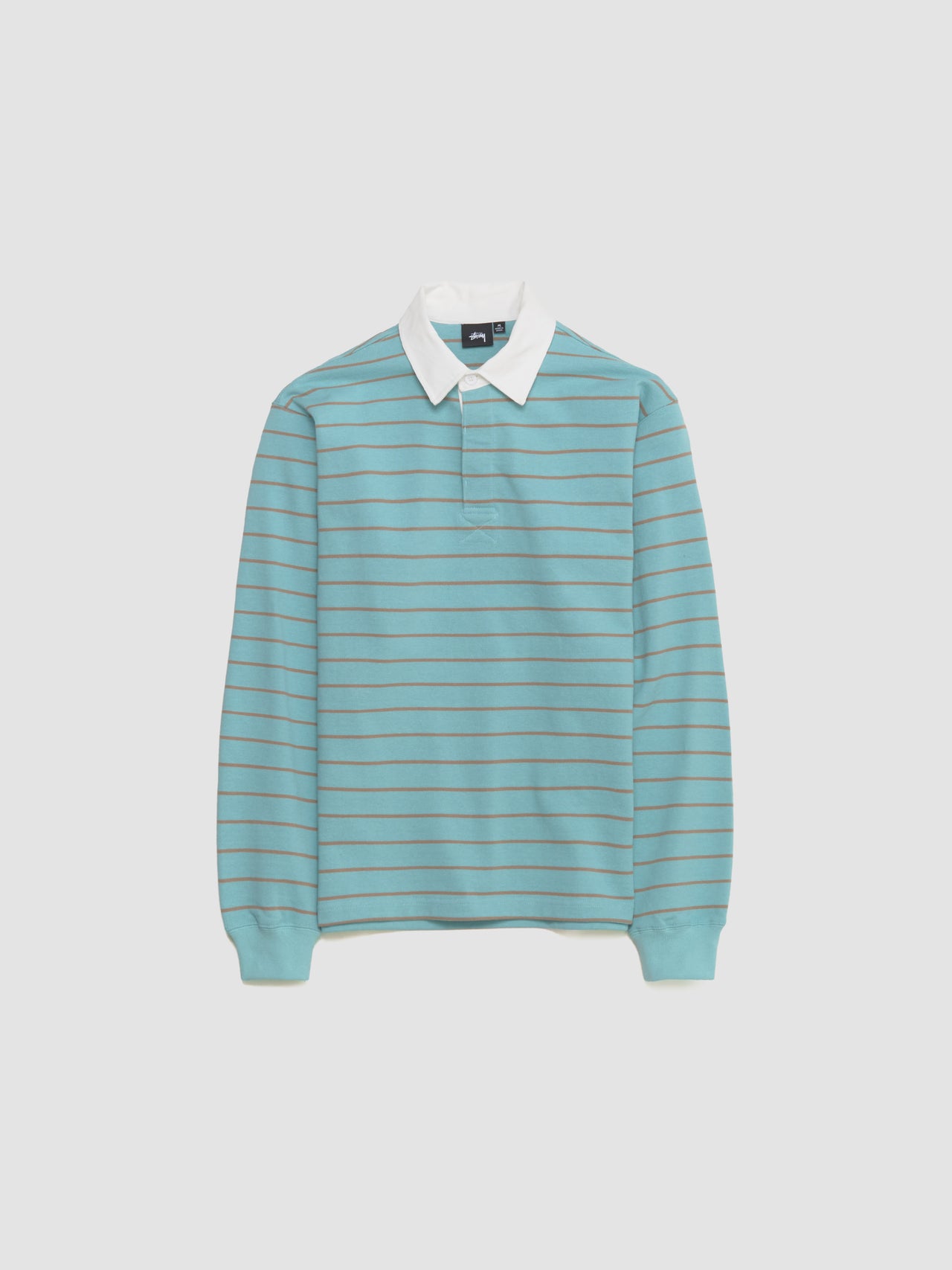 Pin Striped Rugby Polo in Blue