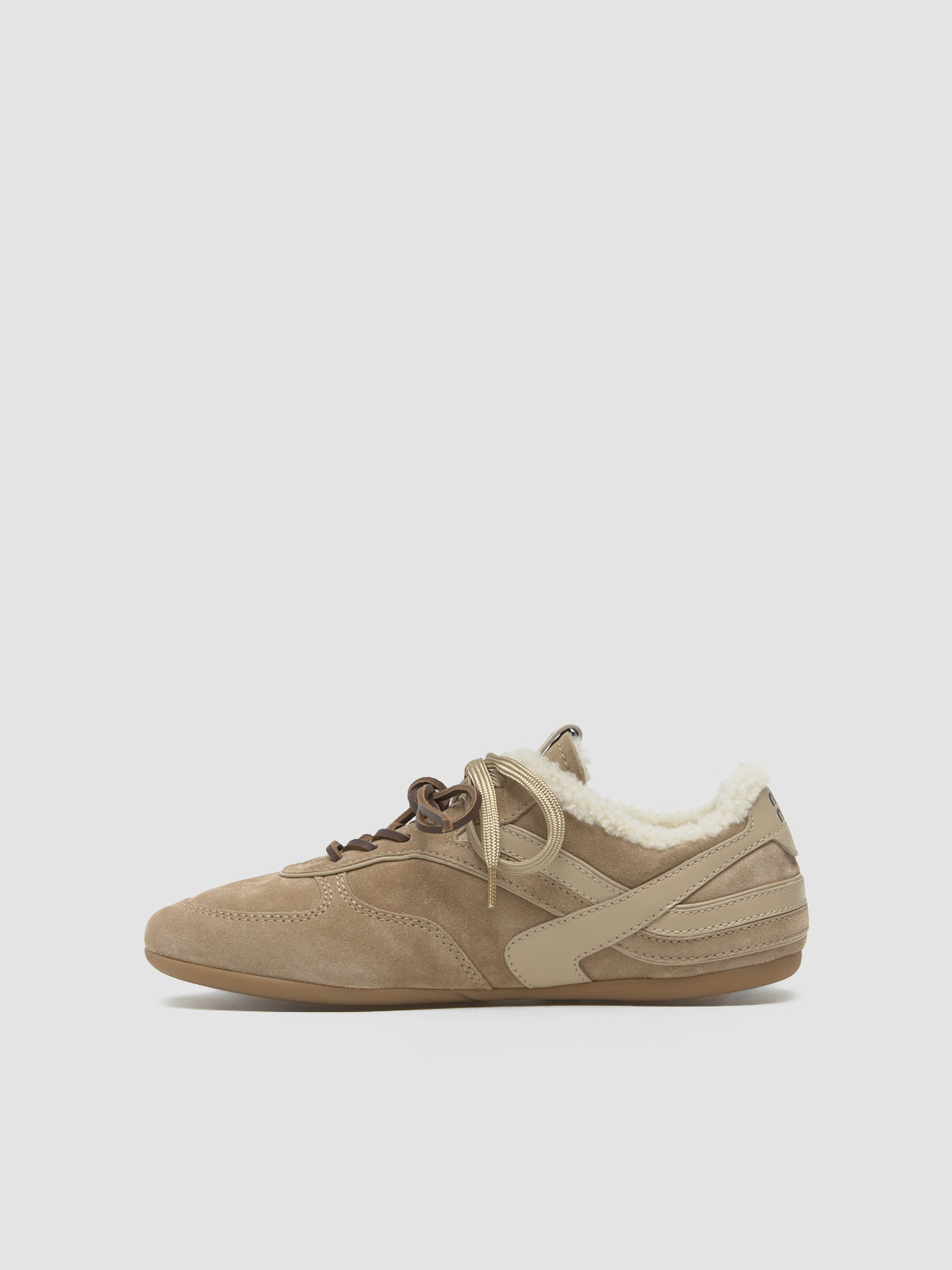 Gymnasium Suede and Shearling Sneaker in Desert