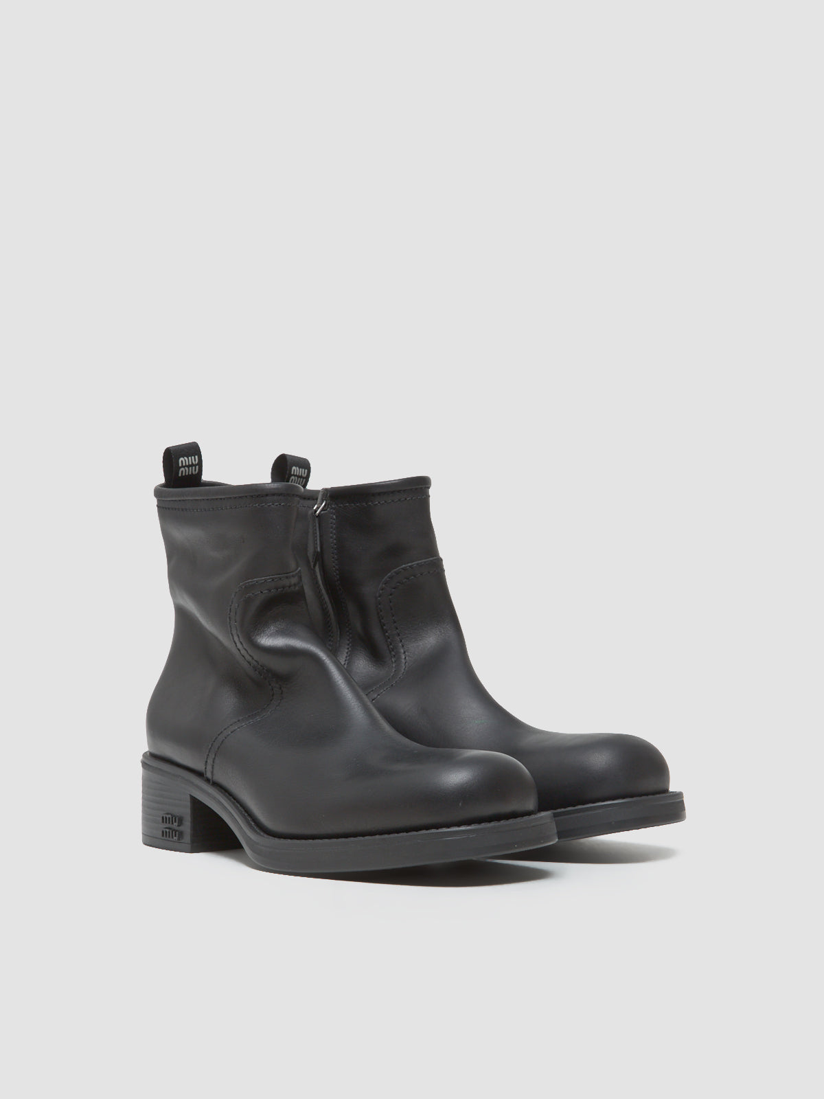 Calfskin Ankle Boots in Black