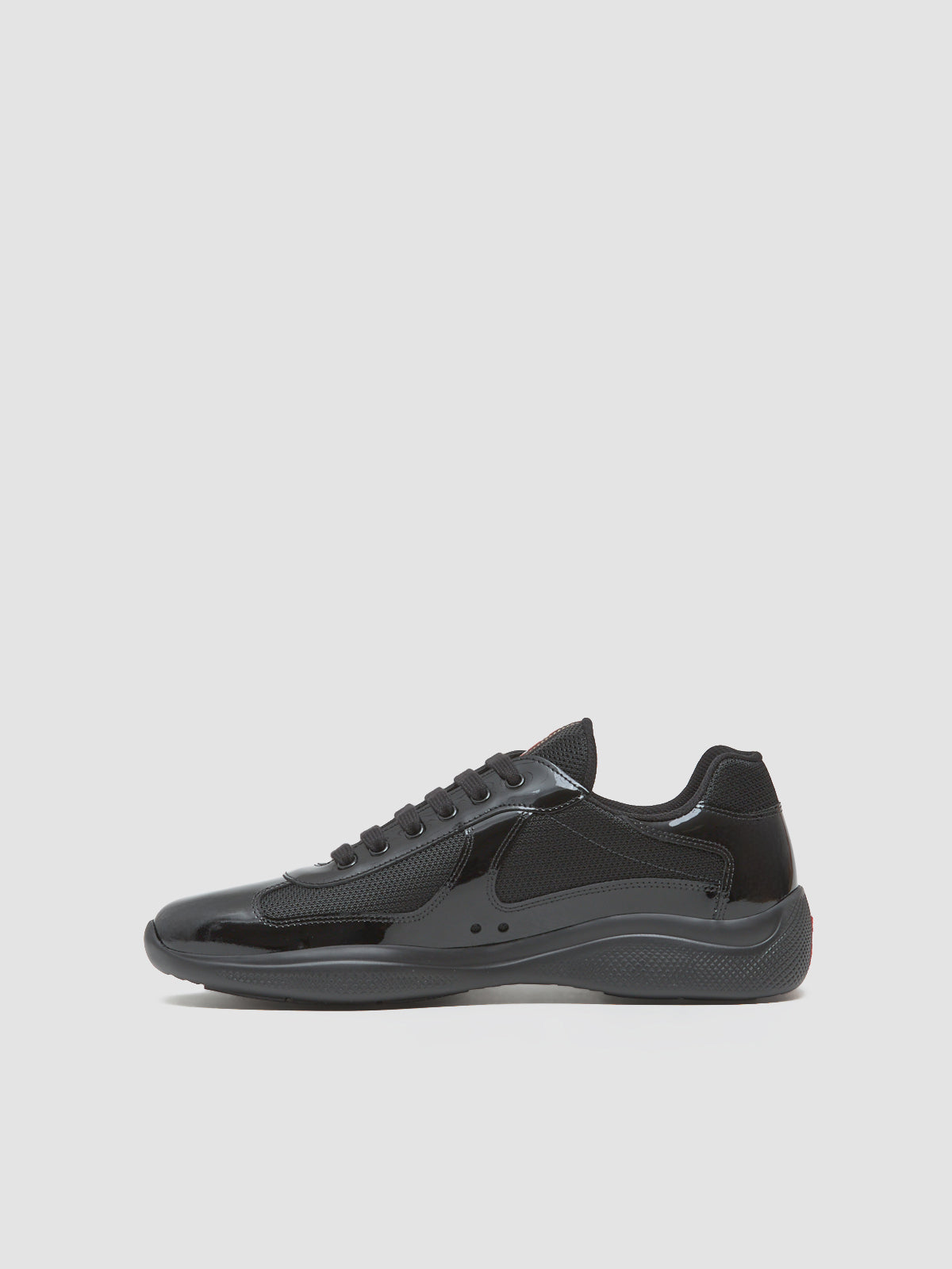 America's Cup Patent Leather and Functional Fabric Sneaker in Black