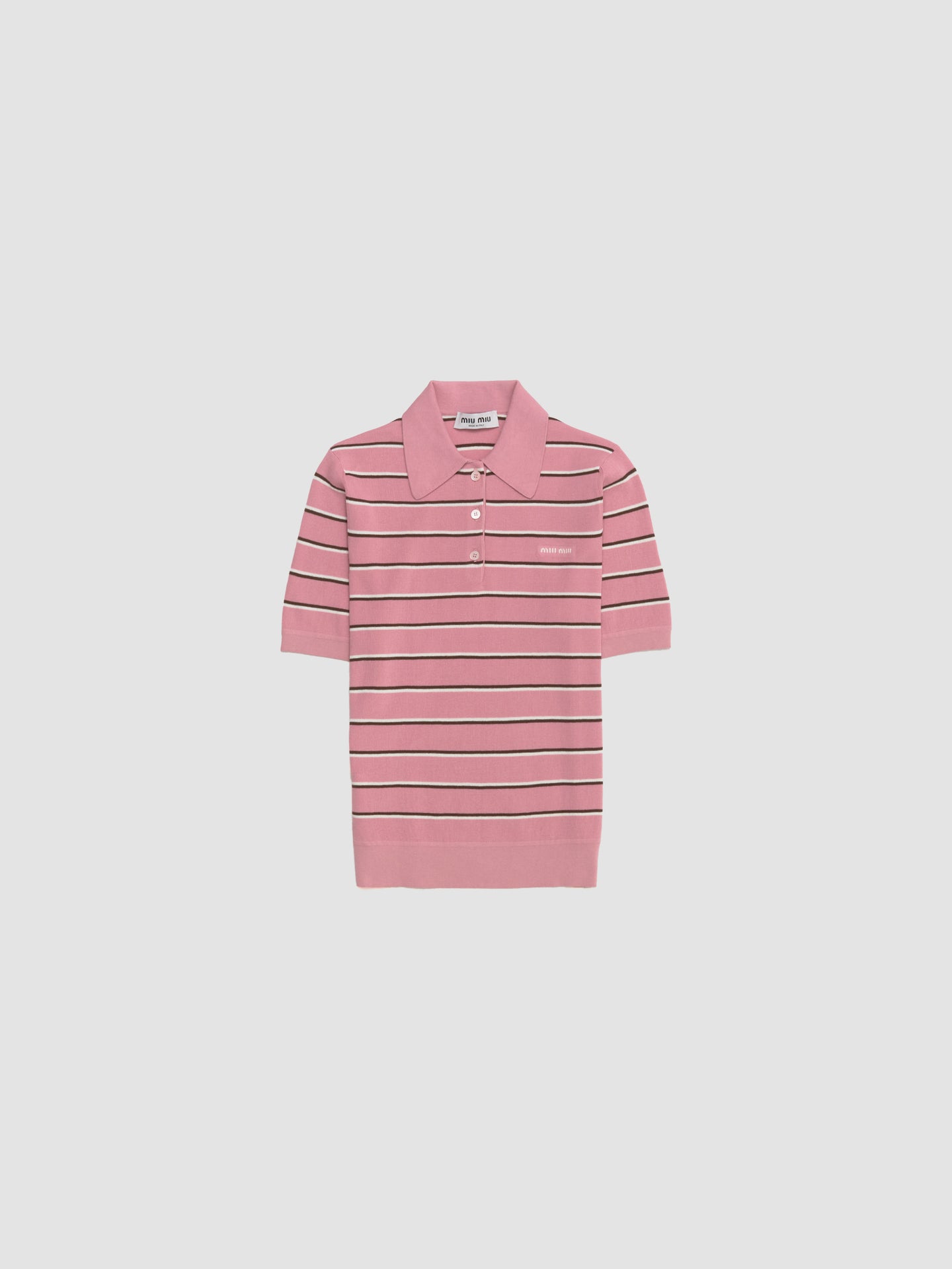 Striped Polo Shirt in Pink