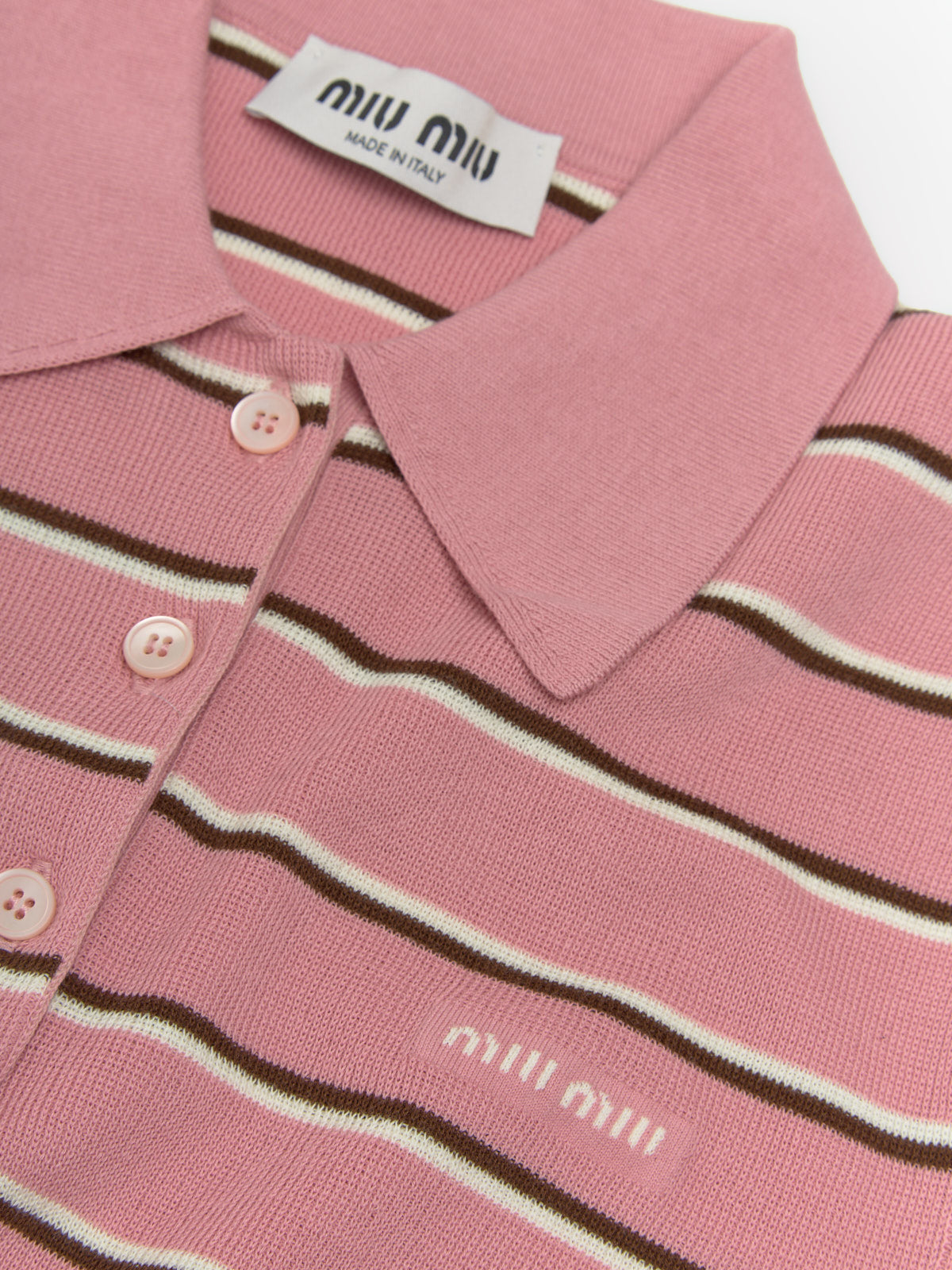 Striped Polo Shirt in Pink