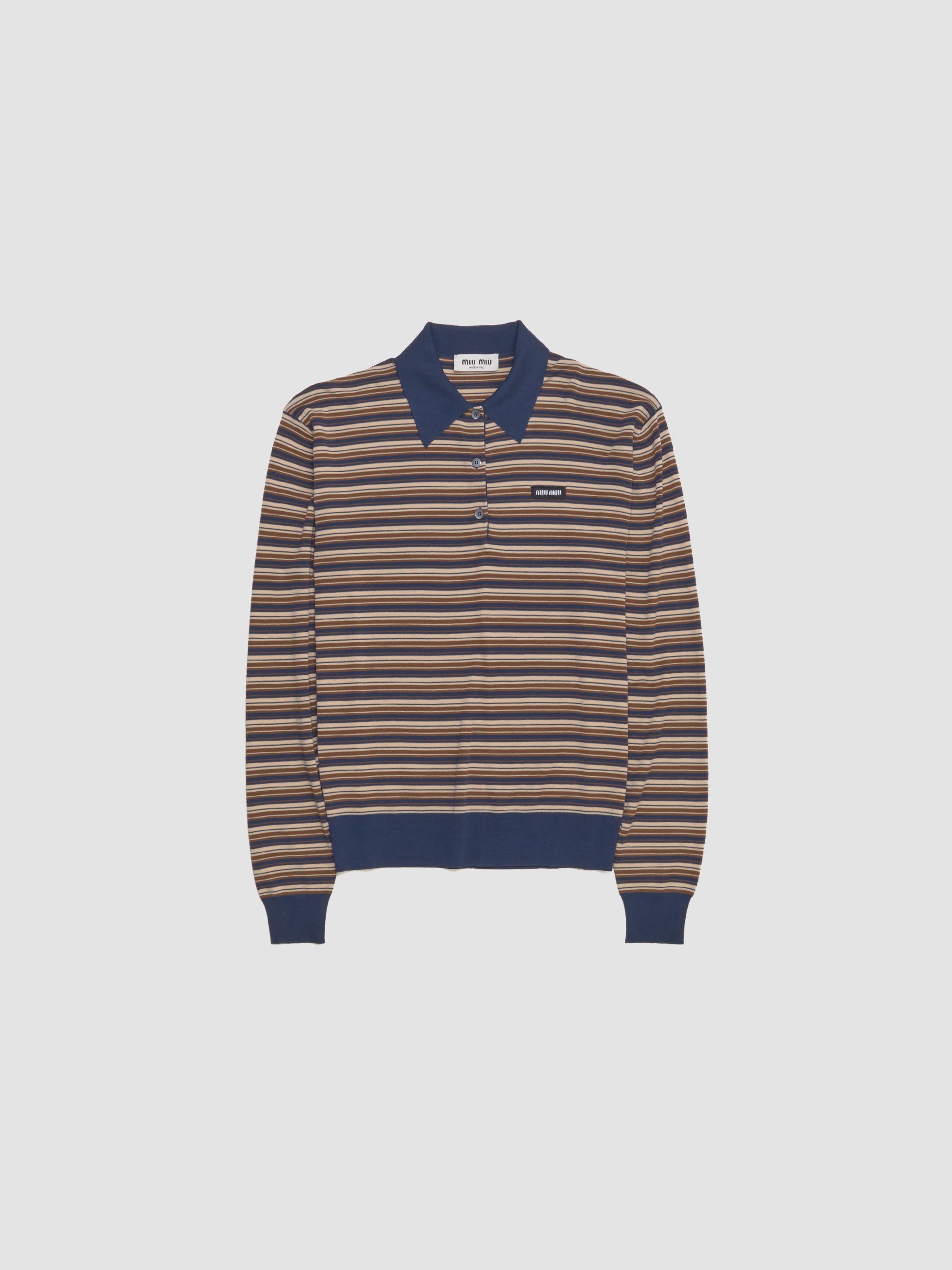 Wool Polo Shirt in Albino