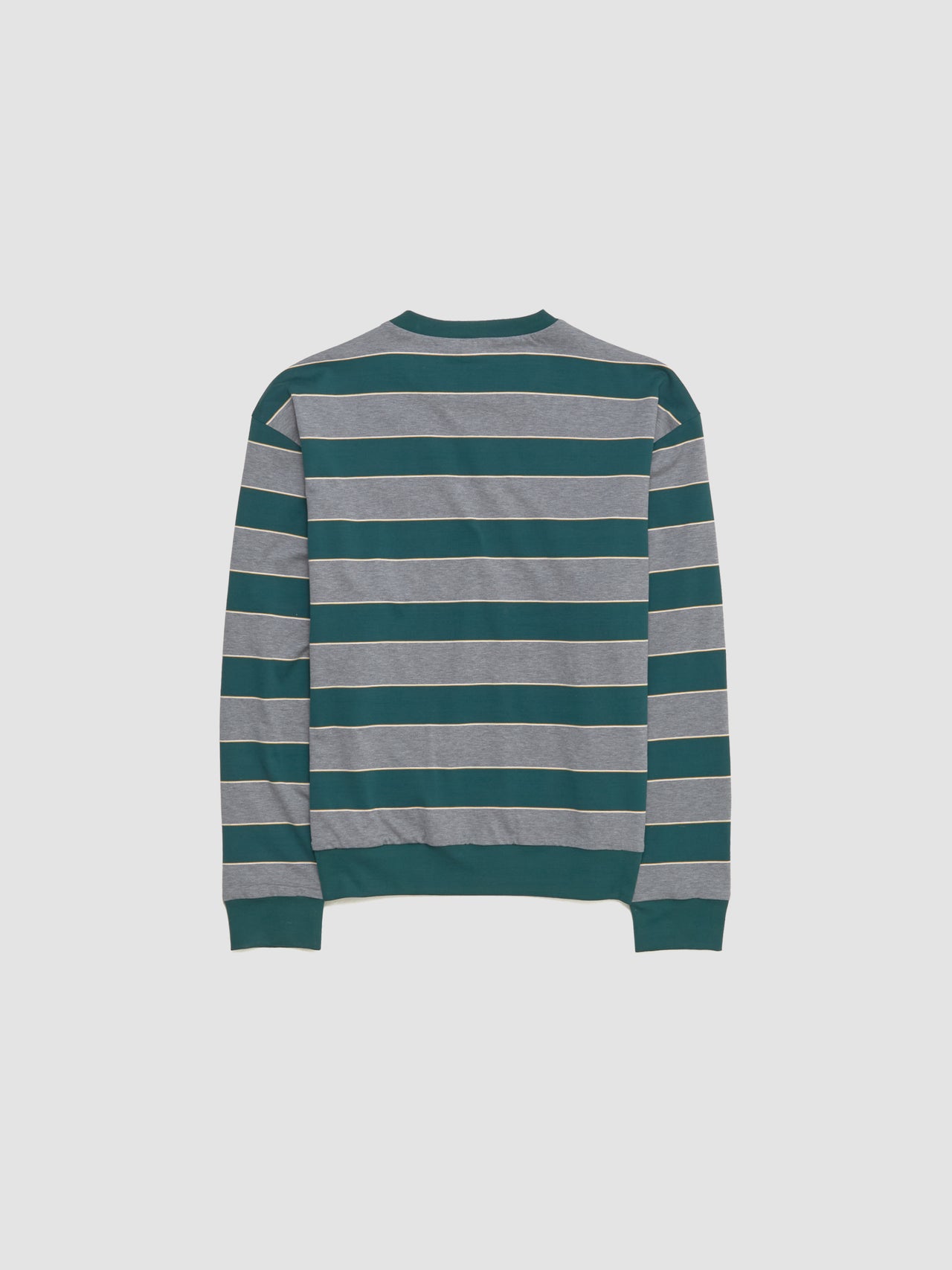 Striped Jersey Sweatshirt in Green & Grey