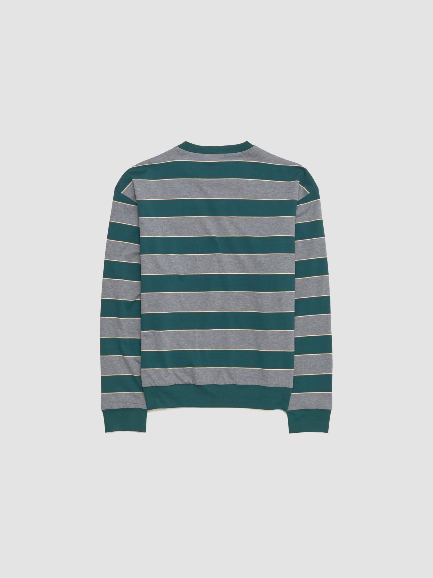 Striped Jersey Sweatshirt in Green & Grey